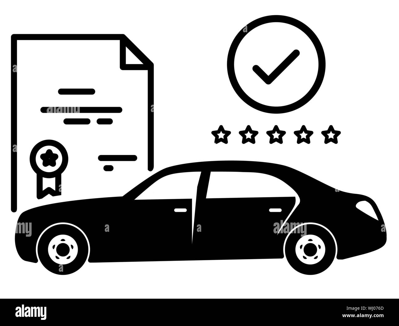 Zertifizierte Auto Wiederverkauf - Symbol als EPS 10-Datei Stock Vektor