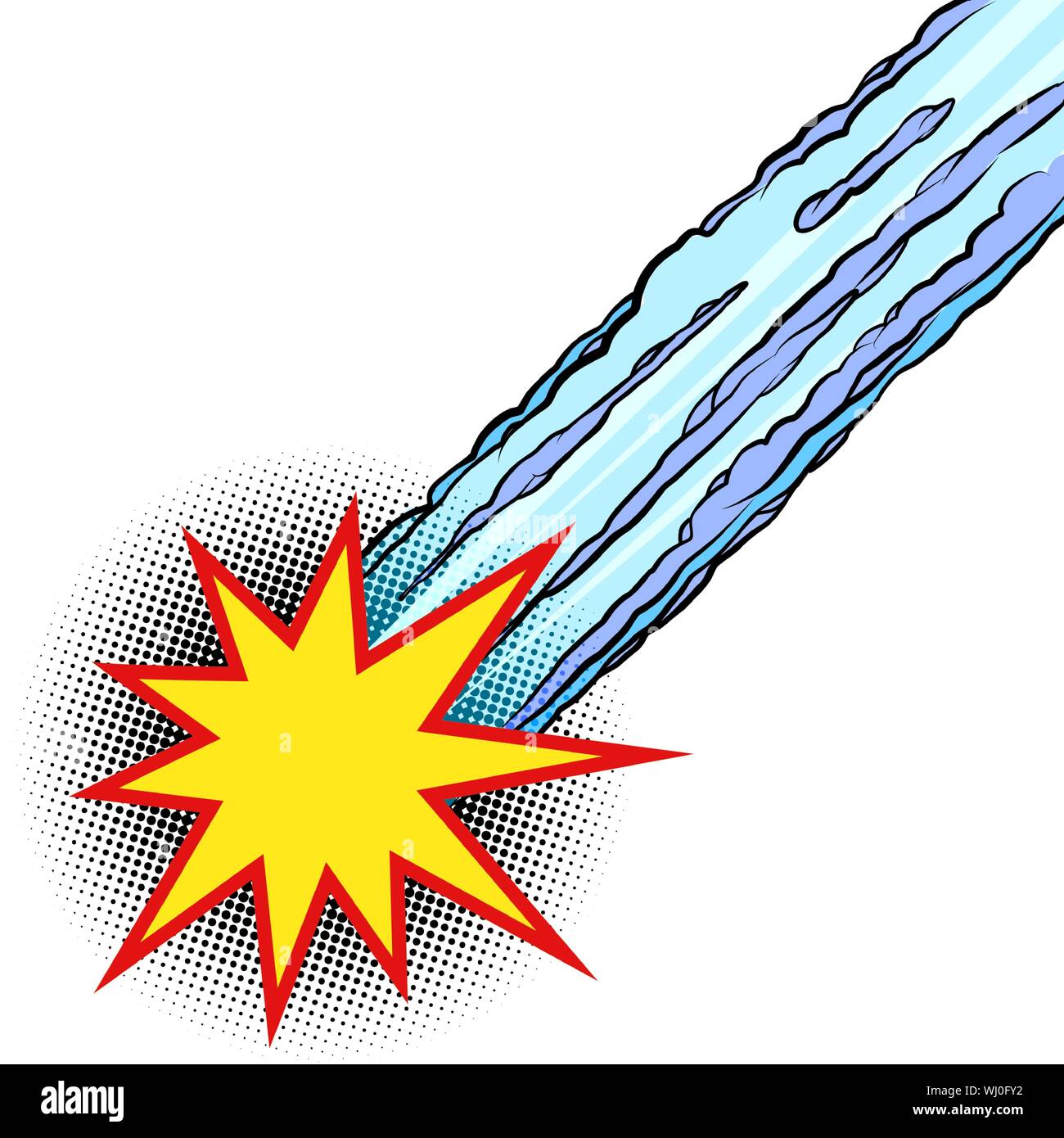 Meteor, Shooting Star. Comic cartoon Pop Art retro Vektor Zeichnung Abbildung Stock Vektor