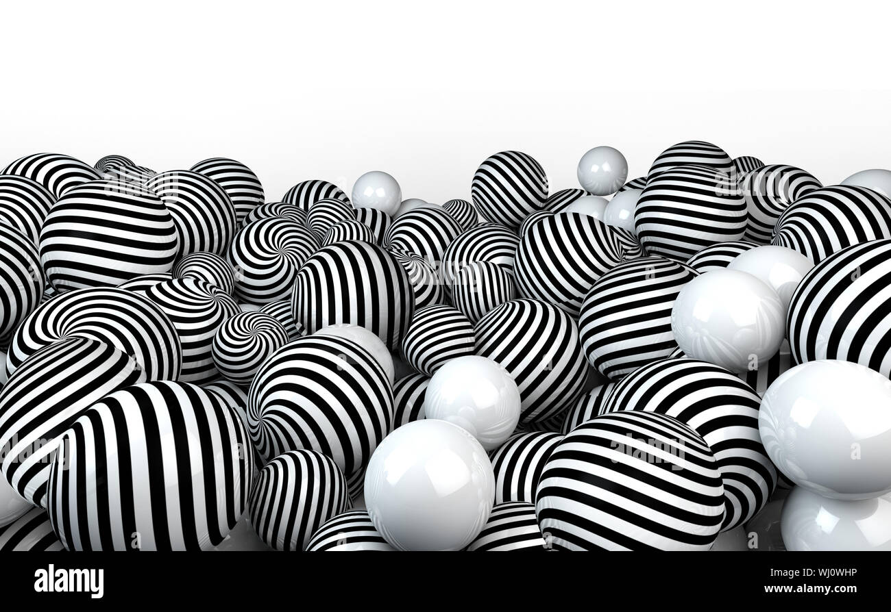 Schwarz Weiss 3d Kugeln Stillleben Stockfotografie Alamy