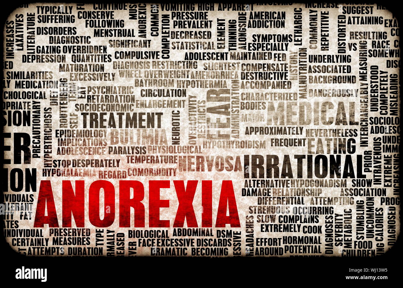 Magersucht als eine medizinische Diagnose-Konzept Stockfoto