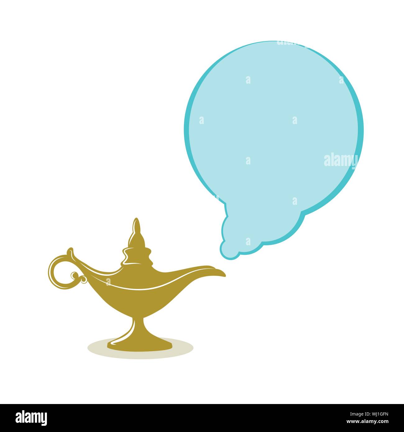 Golden Magic Lamp arabischen Märchen drei Wünsche Vektor-illustration EPS 10. Stock Vektor