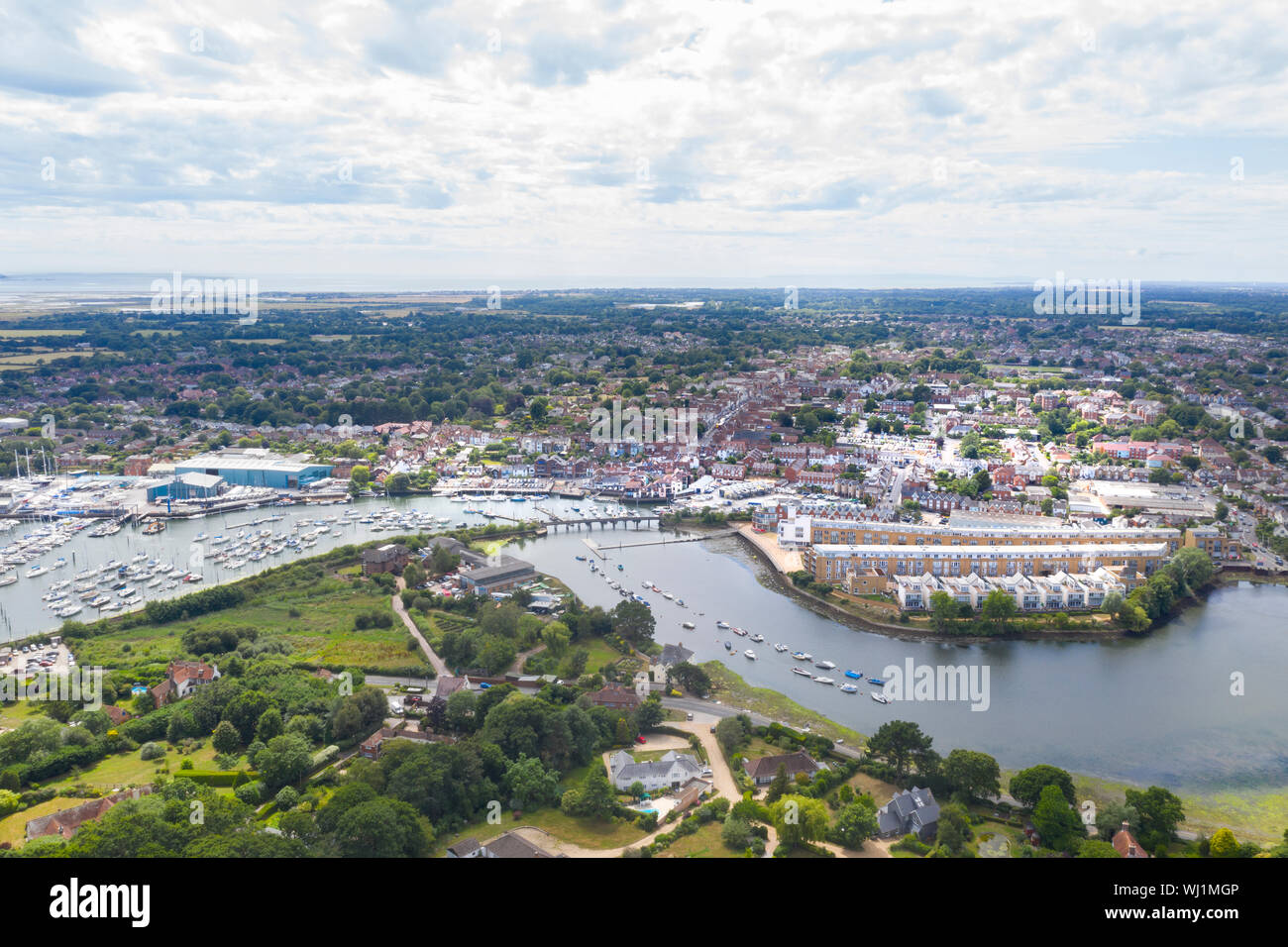 Lymington Mündung aus der Luft Stockfoto