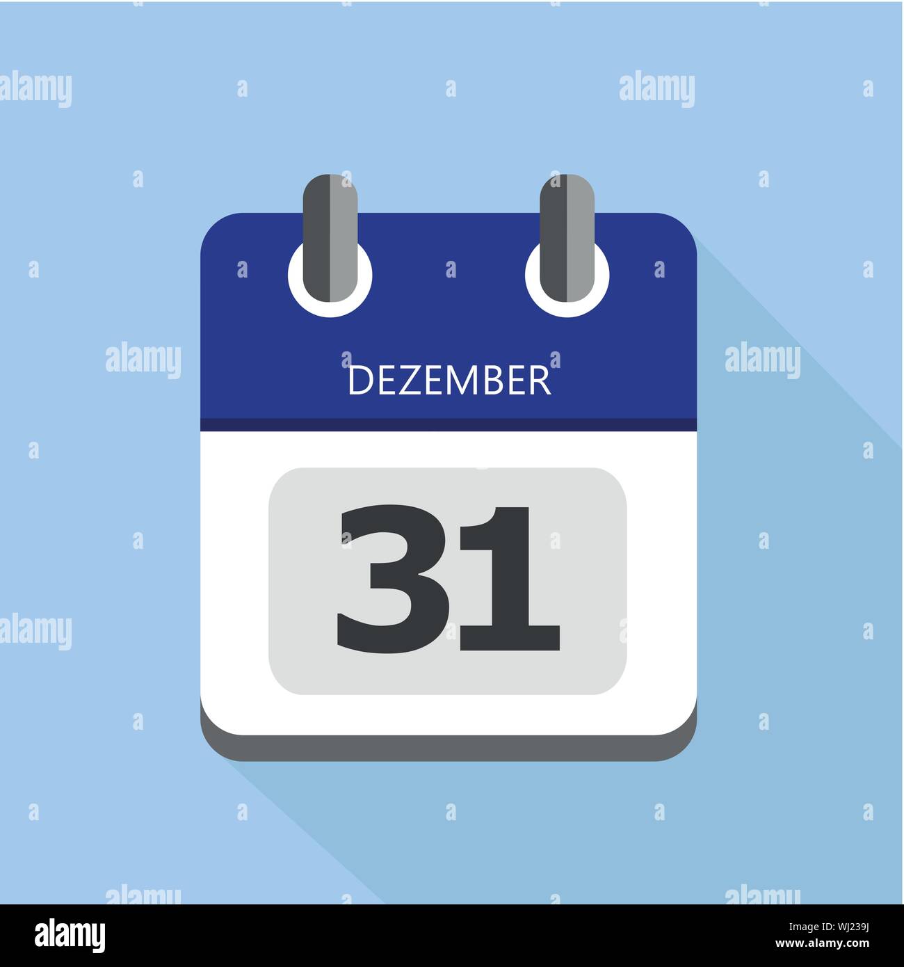 Kalender 31. Dezember auf blauem Hintergrund Vektor-illustration EPS 10. Stock Vektor