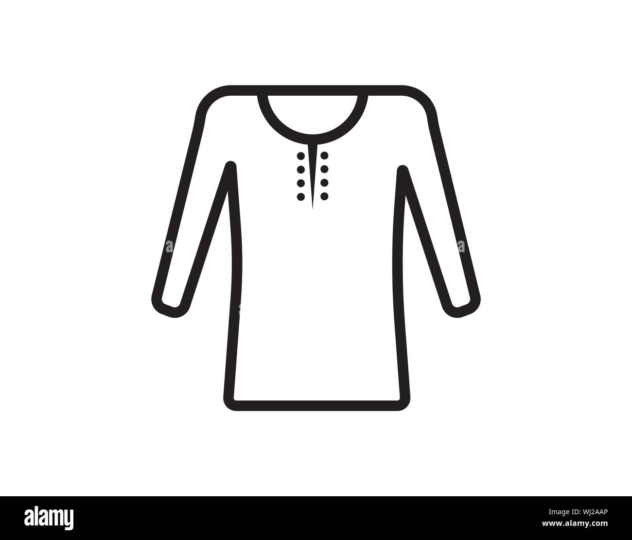 Bluse Symbol. Einfache Gliederung Bluse Vektor icon. Auf weissem Hintergrund. - Vektor Stock Vektor