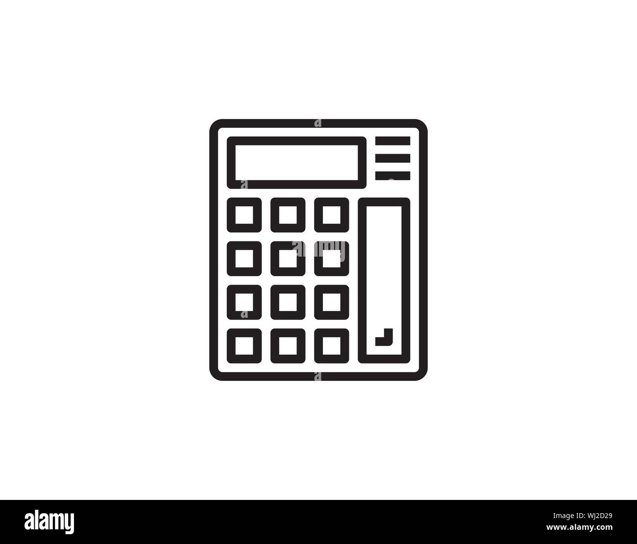 Taschenrechner dünne Linie Symbol Vektor Bild Stock Vektor