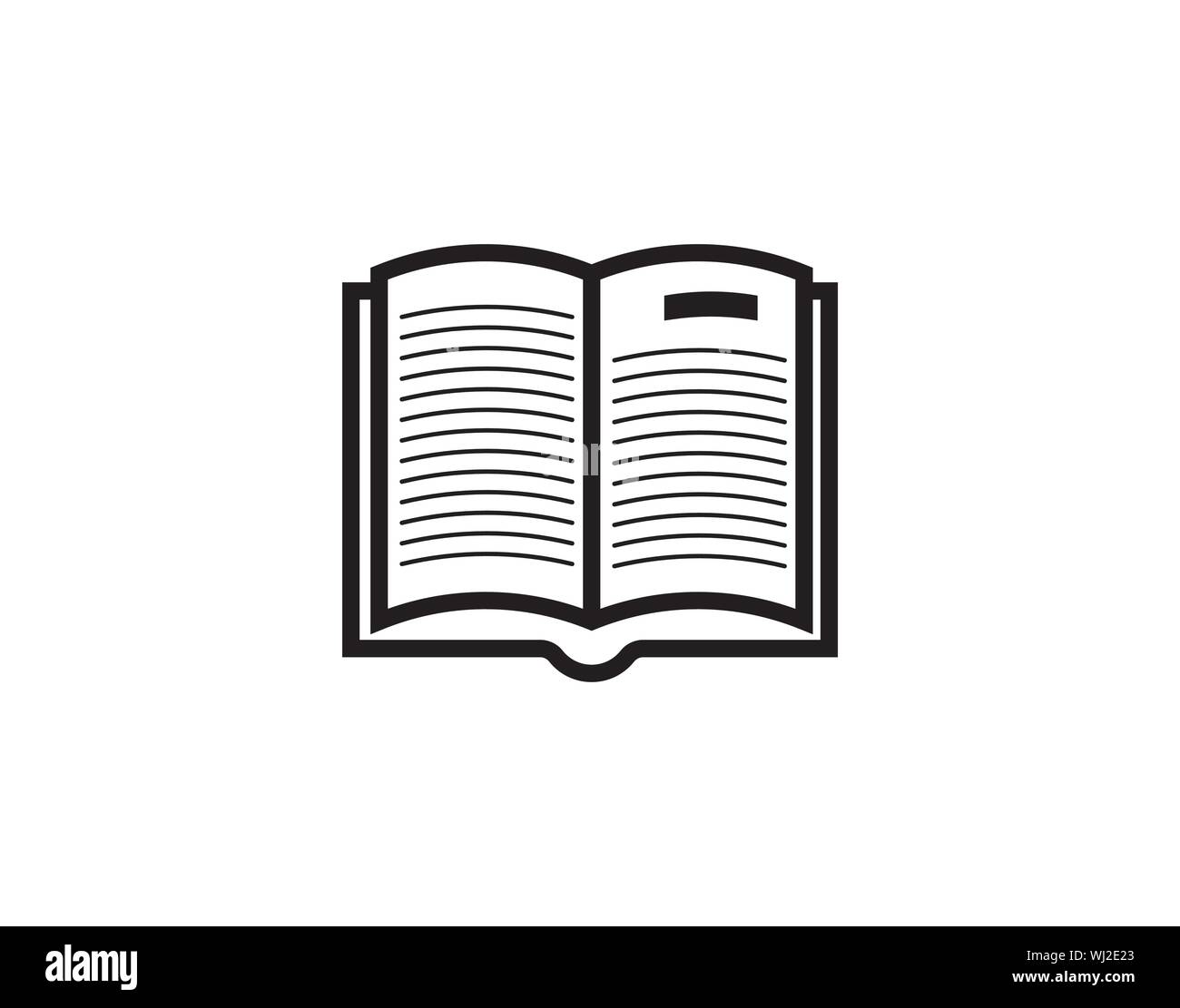 Buchen Sie Symbol Vektor, solide Illustration, Piktogramm isoliert auf Weiss-Vektor Stock Vektor