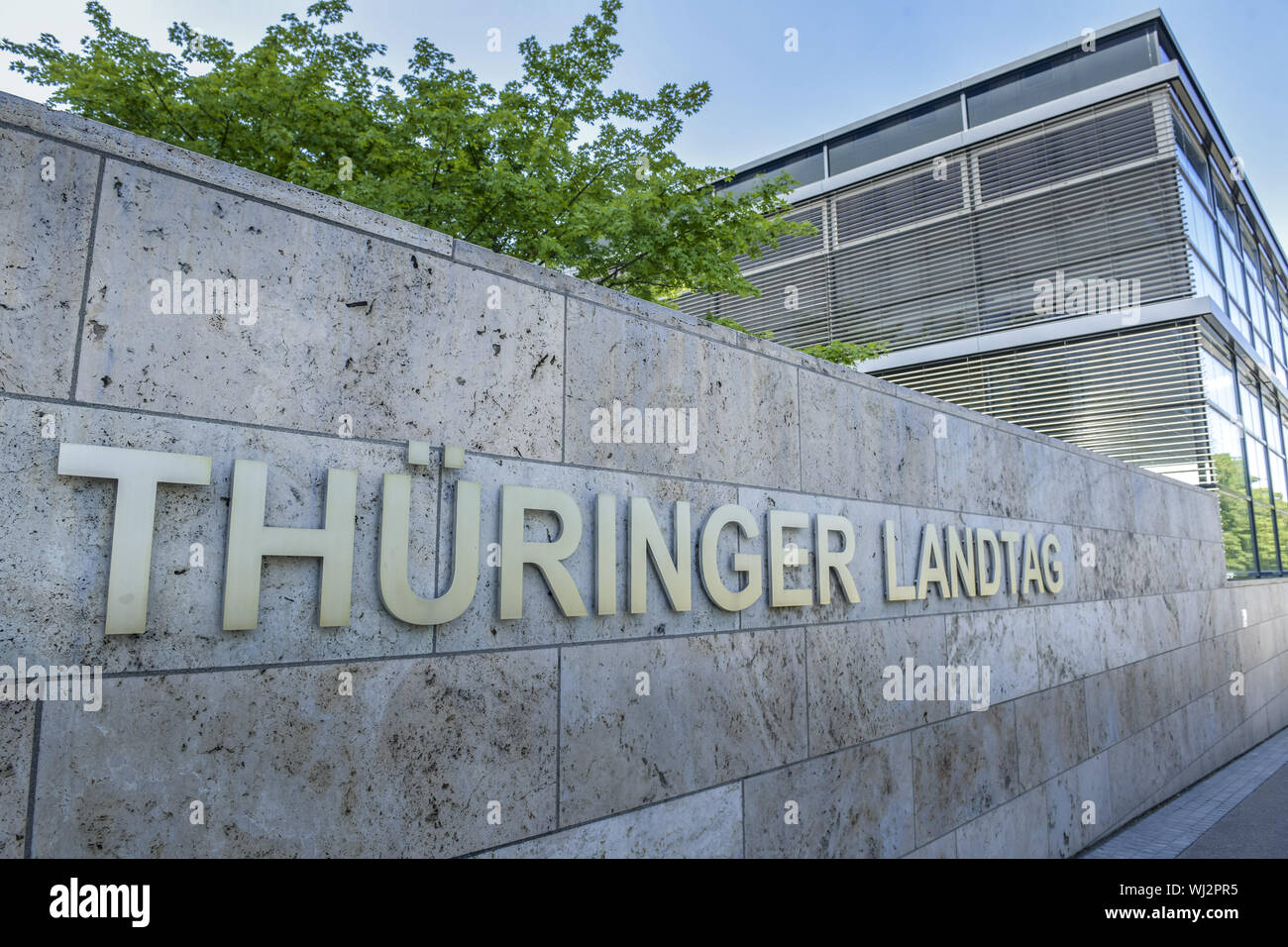 In Deutsch, Deutsch, Deutsch, Deutsch, Deutschland, Erfurt, Einwohner von Erfurt, Jürgen Fox's Street, und Dr. Jürgen Fuchs Straße, land Parlament, Landta Stockfoto