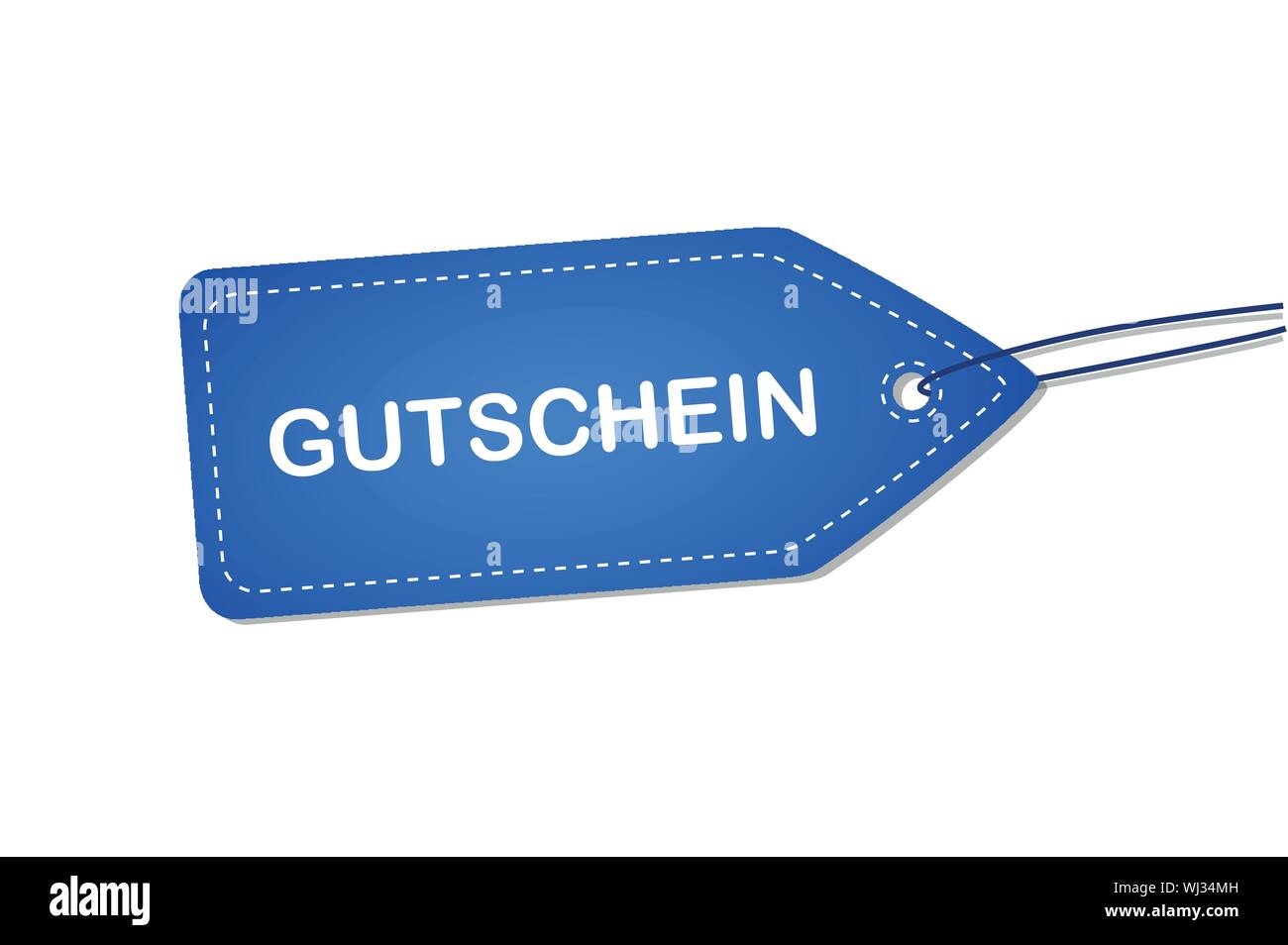 Blue Label mit deutschen Wort für Gutschein Vektor-illustration EPS 10. Stock Vektor