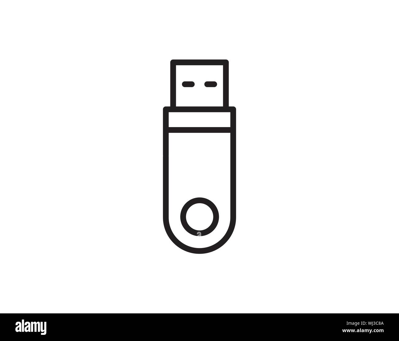 Usb-Symbol im flachen Stil. Flash Disk Vector Illustration auf weißem Hintergrund isoliert. Digital Memory Business Konzept. - Vektor Stock Vektor