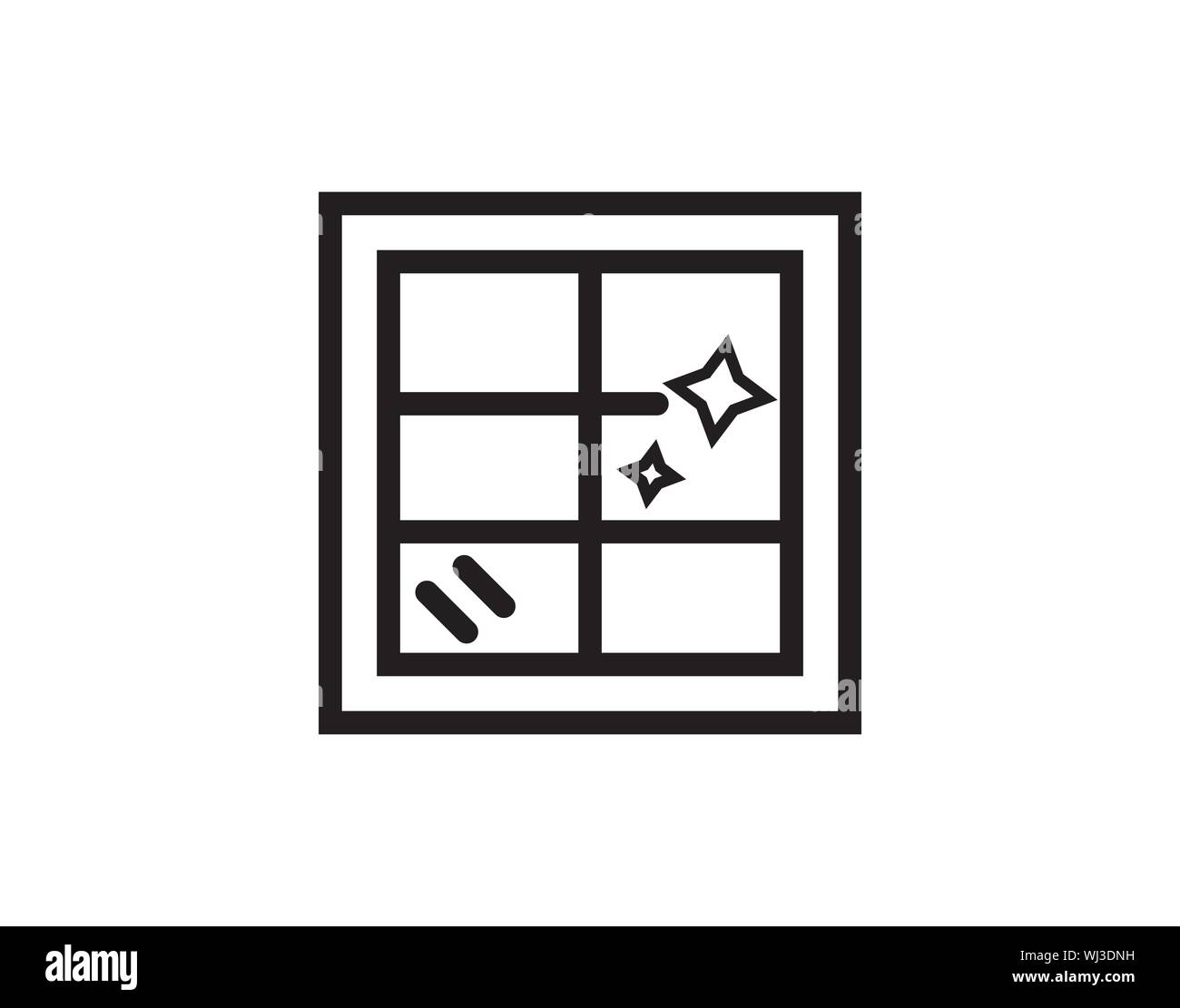 Umrisse Reinigung Fenster Vektor icon. Isolierte schwarze einfache Linie element Abbildung kann von Reinigung Konzept. Stock Vektor