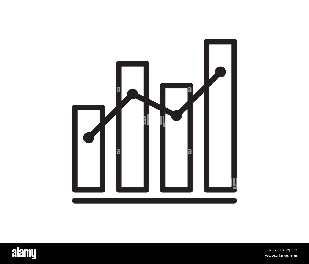 Vektor wachsenden Graph Icon. Finanzbericht Vektor icon. Weißer Hintergrund. EPS 10. - Vektor Stock Vektor