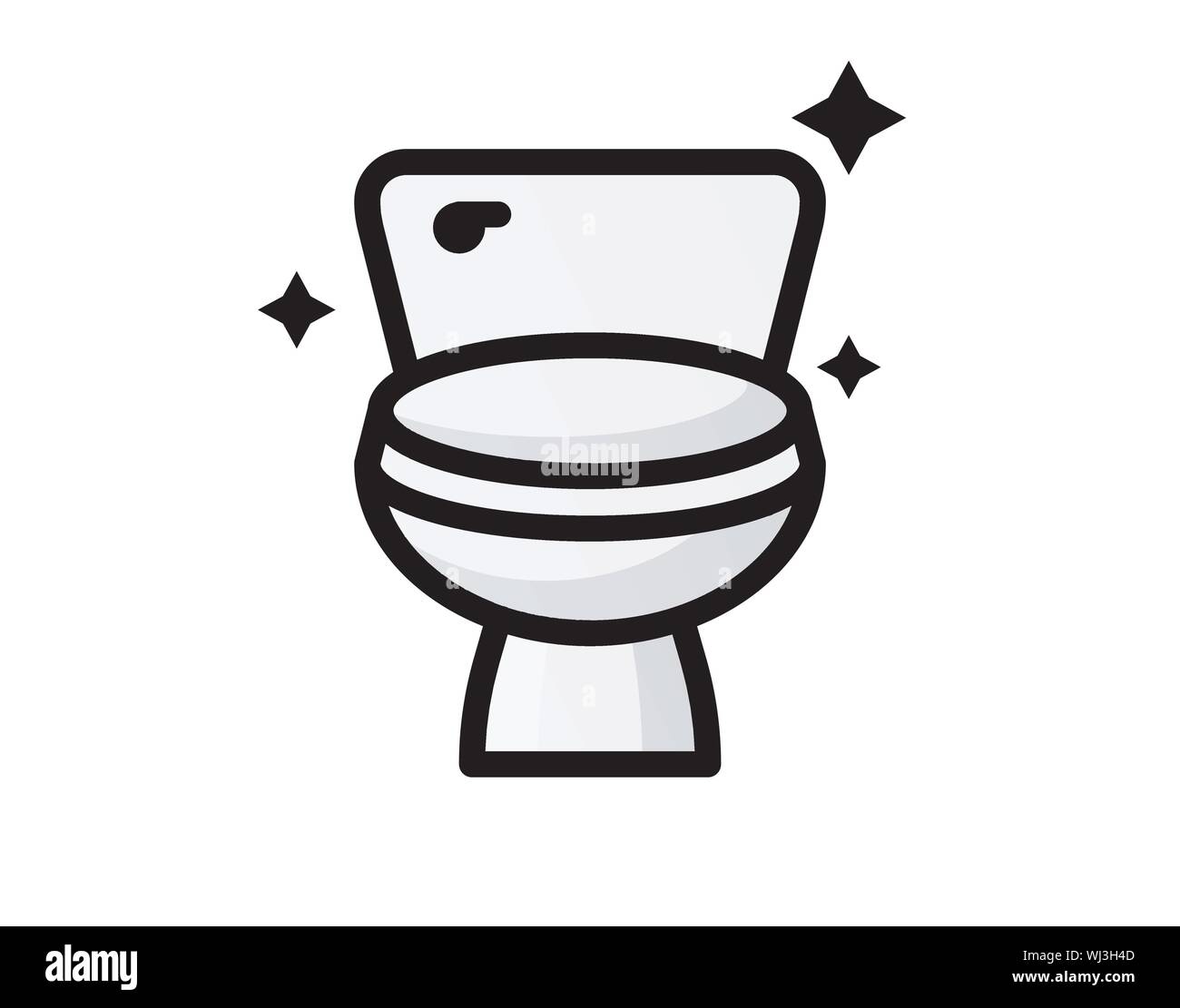 Wc Reinigung Symbol. Abbildung. Badezimmer Reinigung. Kontur Symbol. Vektor isoliert-Vektor Stock Vektor