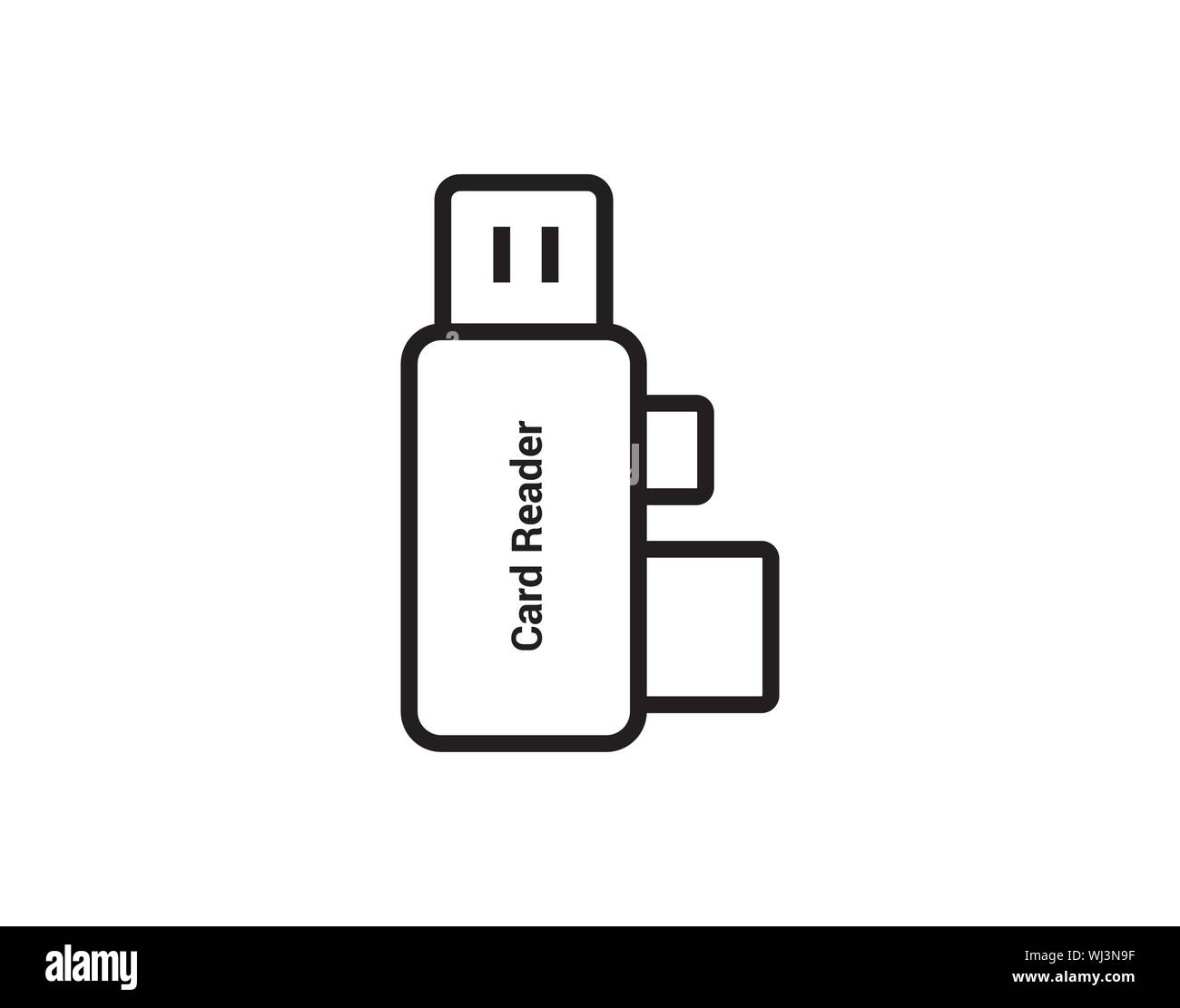 Usb card reader Symbol outline style Vektor Bild Stock Vektor