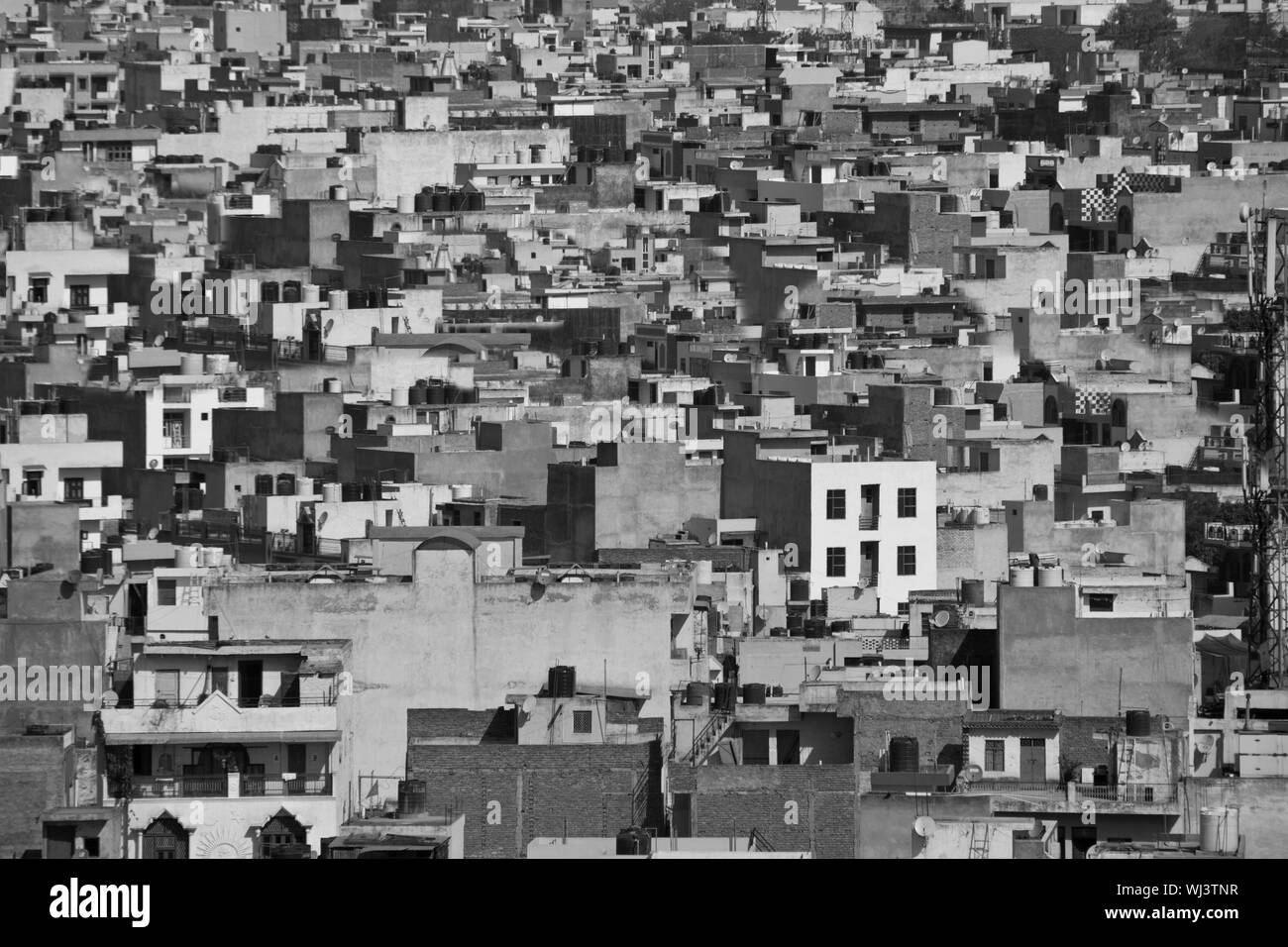 Erhöhte Ansicht einer Stadt Stockfoto