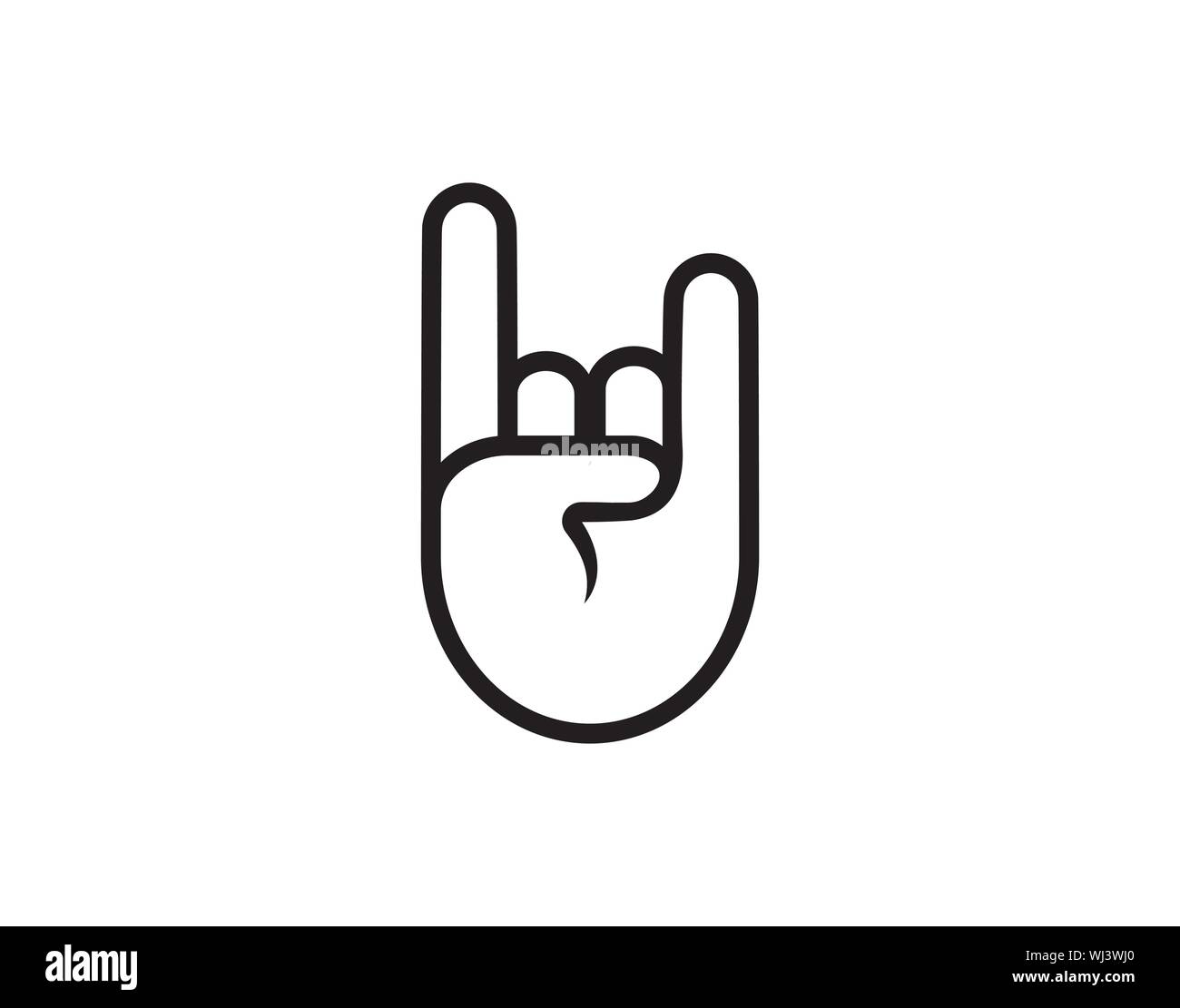 Rock und Roll hand Vektorlinie Symbol auf weißem Hintergrund. Rock und Roll  hand Symbol Leitung für Infografik, Website oder App Stock-Vektorgrafik -  Alamy