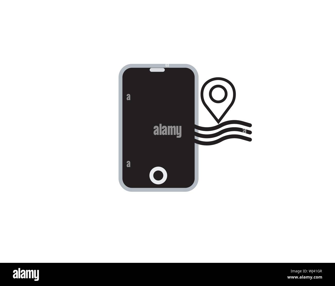 Symbol für mobile GPS-Navigation Vektorillustration Stock Vektor