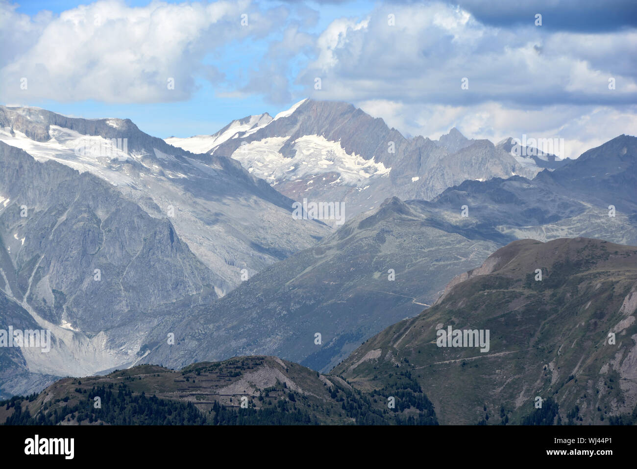 Die Gamlihorn in den Berner Alpen, Schweiz, gesehen von der italienischen Schweizer Grenze am Chriegal Pass Stockfoto