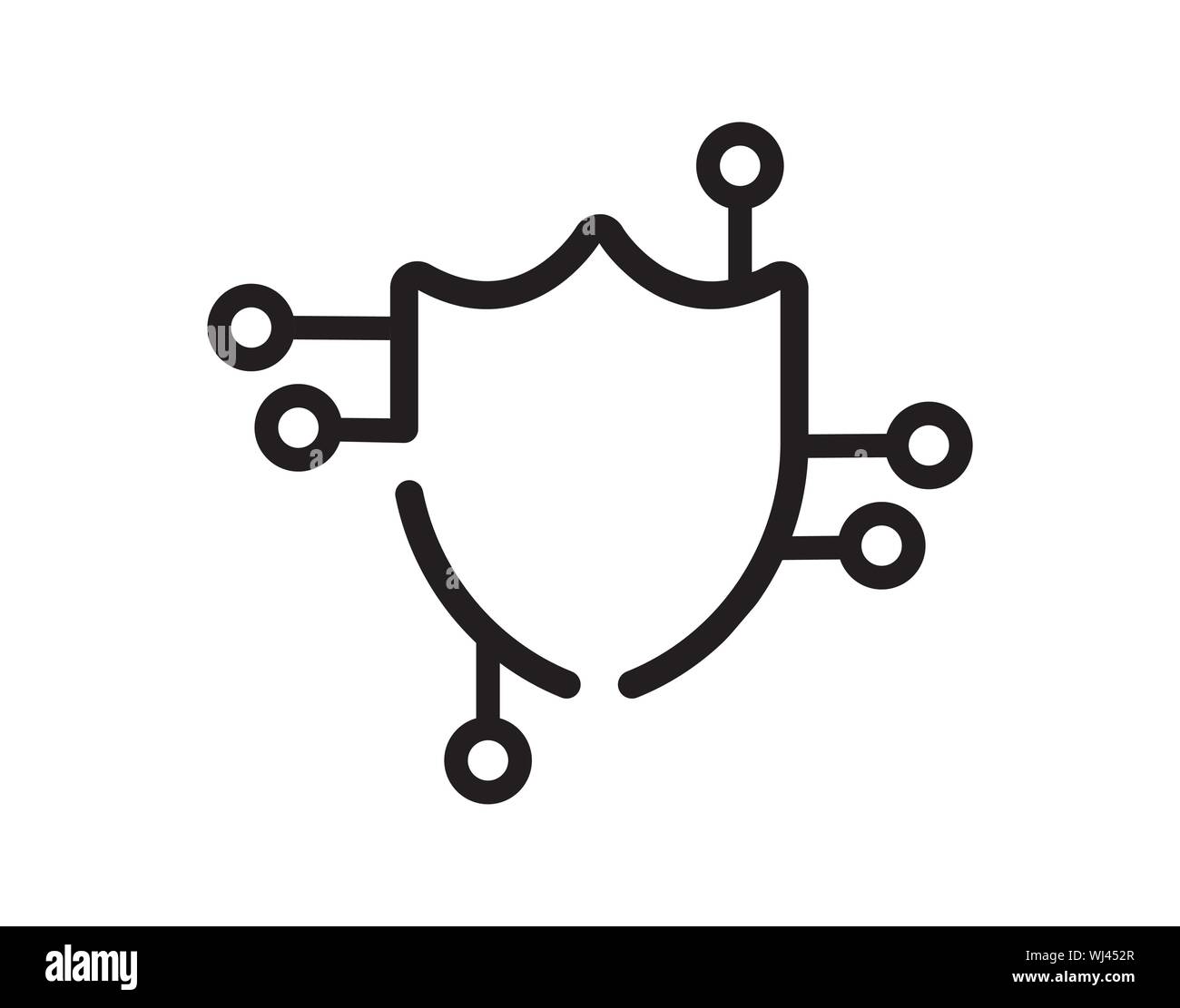 Cyber Security logo mit Schild Vektor Bild Stock Vektor