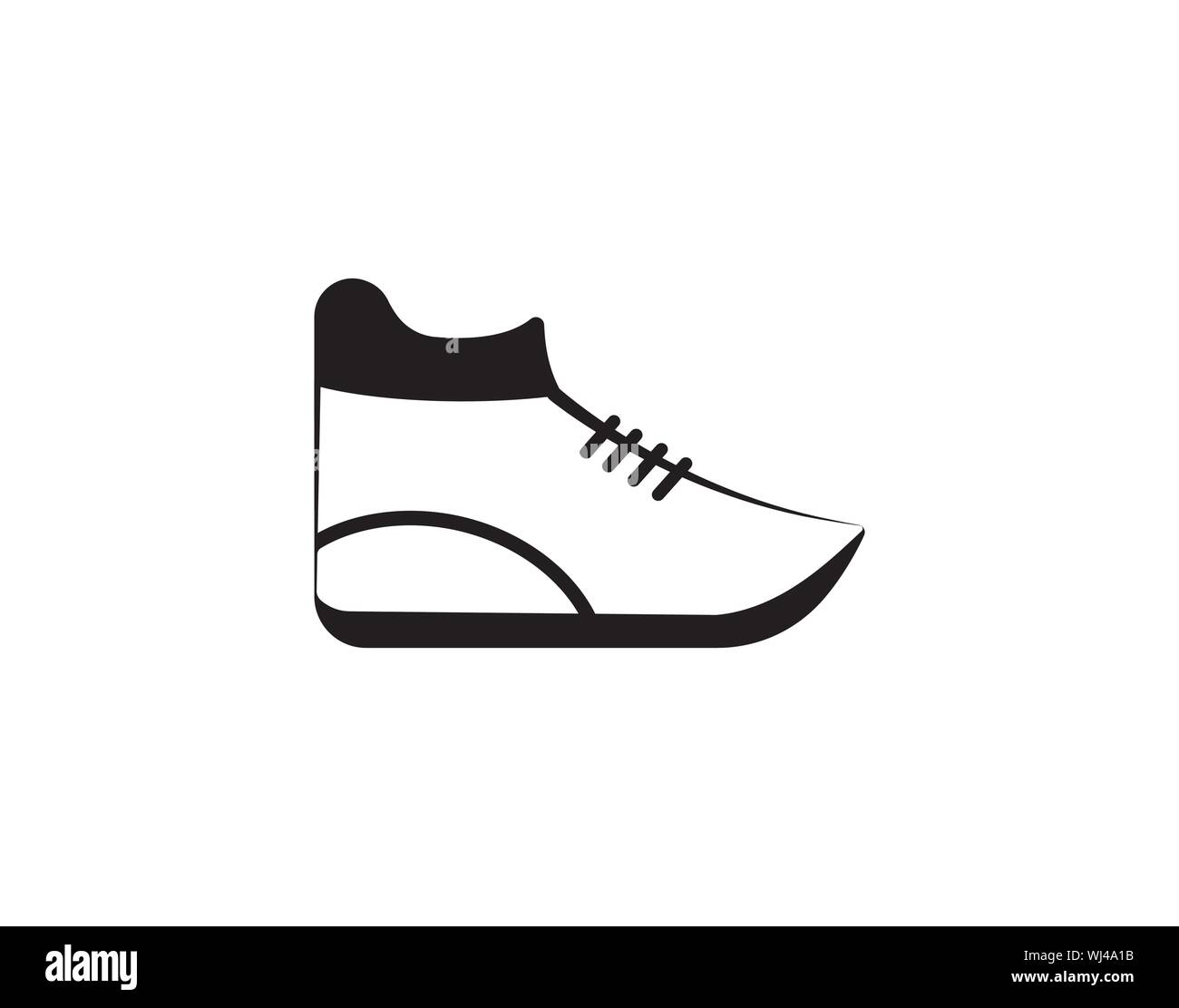 Sneaker-Schuh-Symbol im minimalen Solid Silhouette-Style Stock Vektor