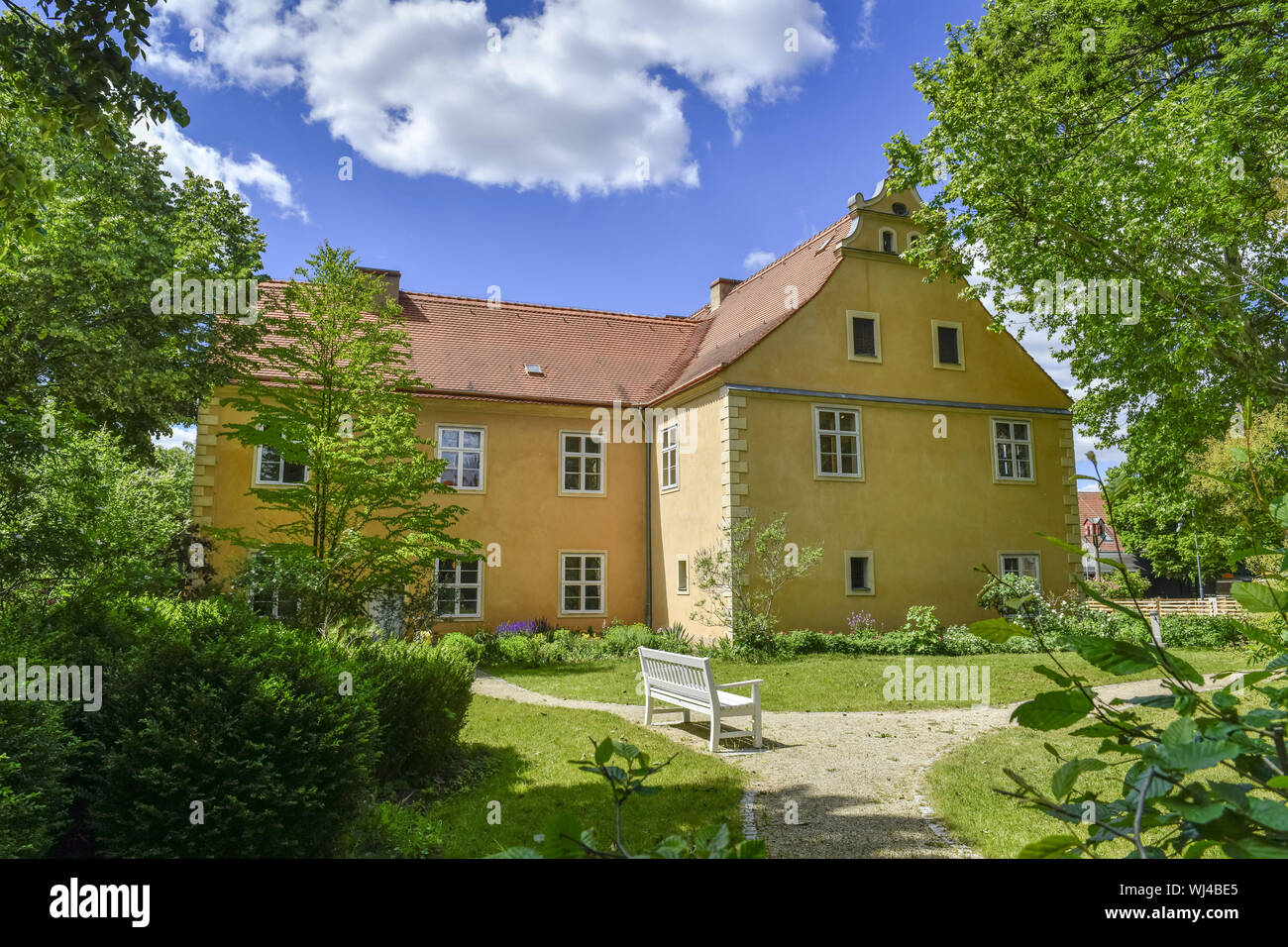 Anzeigen, Architektur, Außen, Draußen, Draußen, Außen, Hof, Berlin, Dahlem, Dahlemer, Deutschland, Domäne Dahlem, Domäne Dahlem, Gebäude, Bui Stockfoto