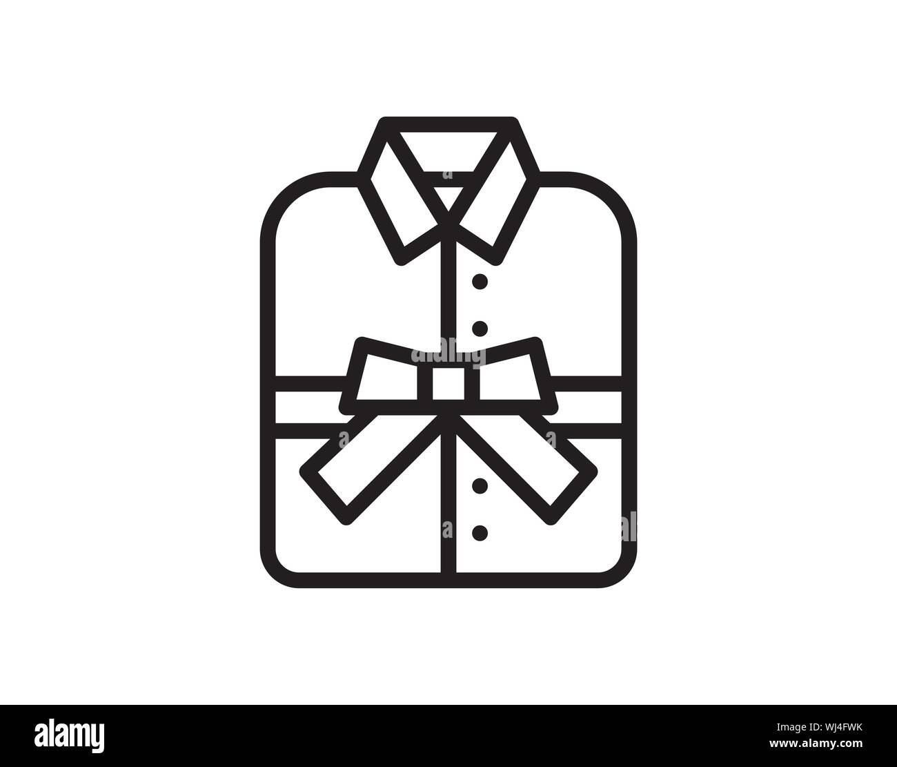 Gefaltete shirt dünne Linie Symbol. Moderne Vector Illustration der Männer tragen. Stock Vektor