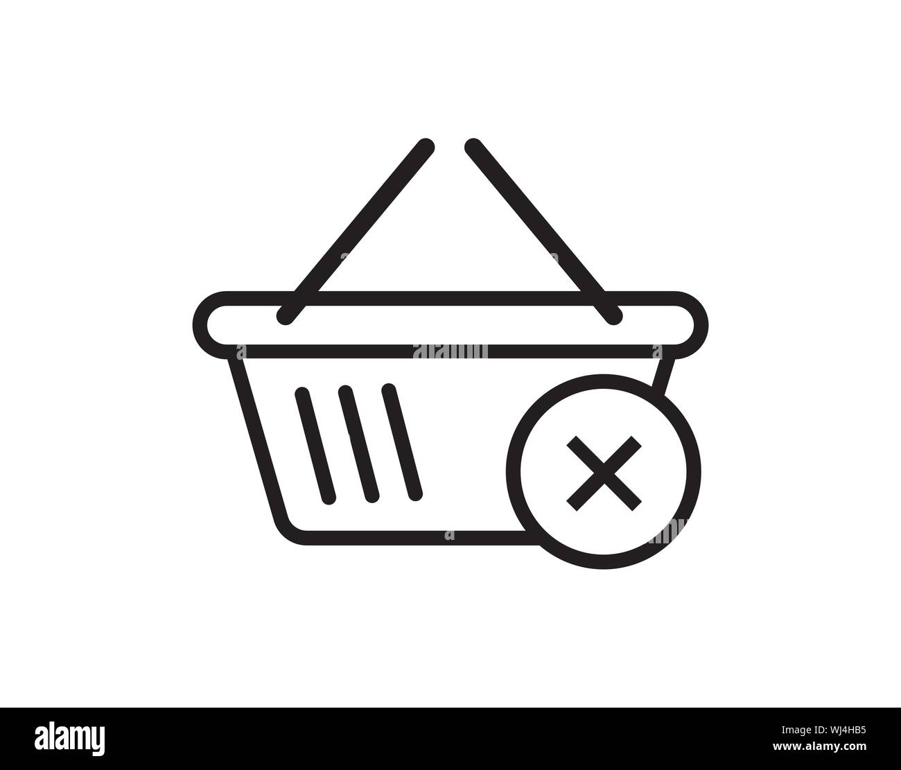 Symbol „Warenkorb Entfernen“ Symbol „Warenkorb Abbrechen“ Stock Vektor