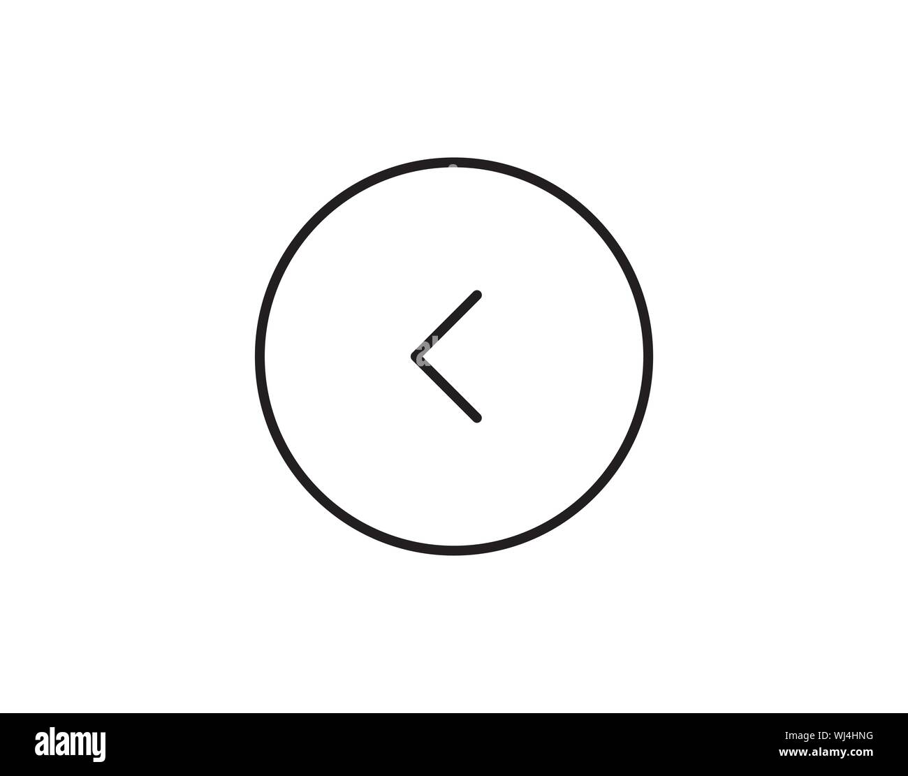 Kreissymbol Mit Rückwärtspfeil Navigationsrichtung Symbol Stock Vektor