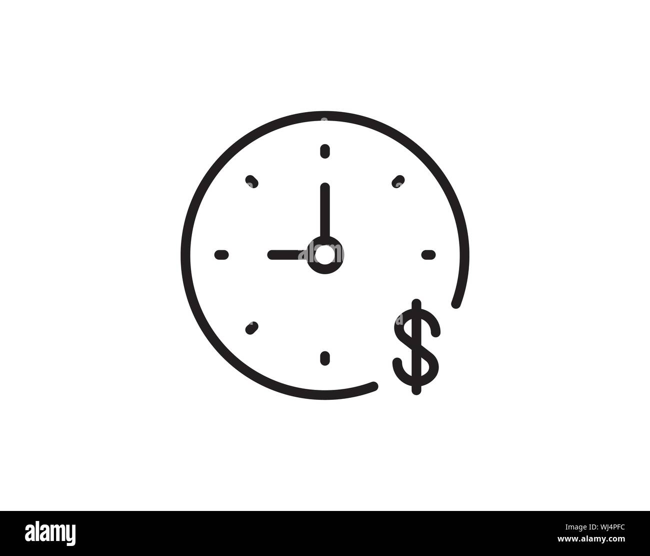 Zeit Ist Geld Uhr Dollar Finanzen Symbol Vektor Stock Vektor