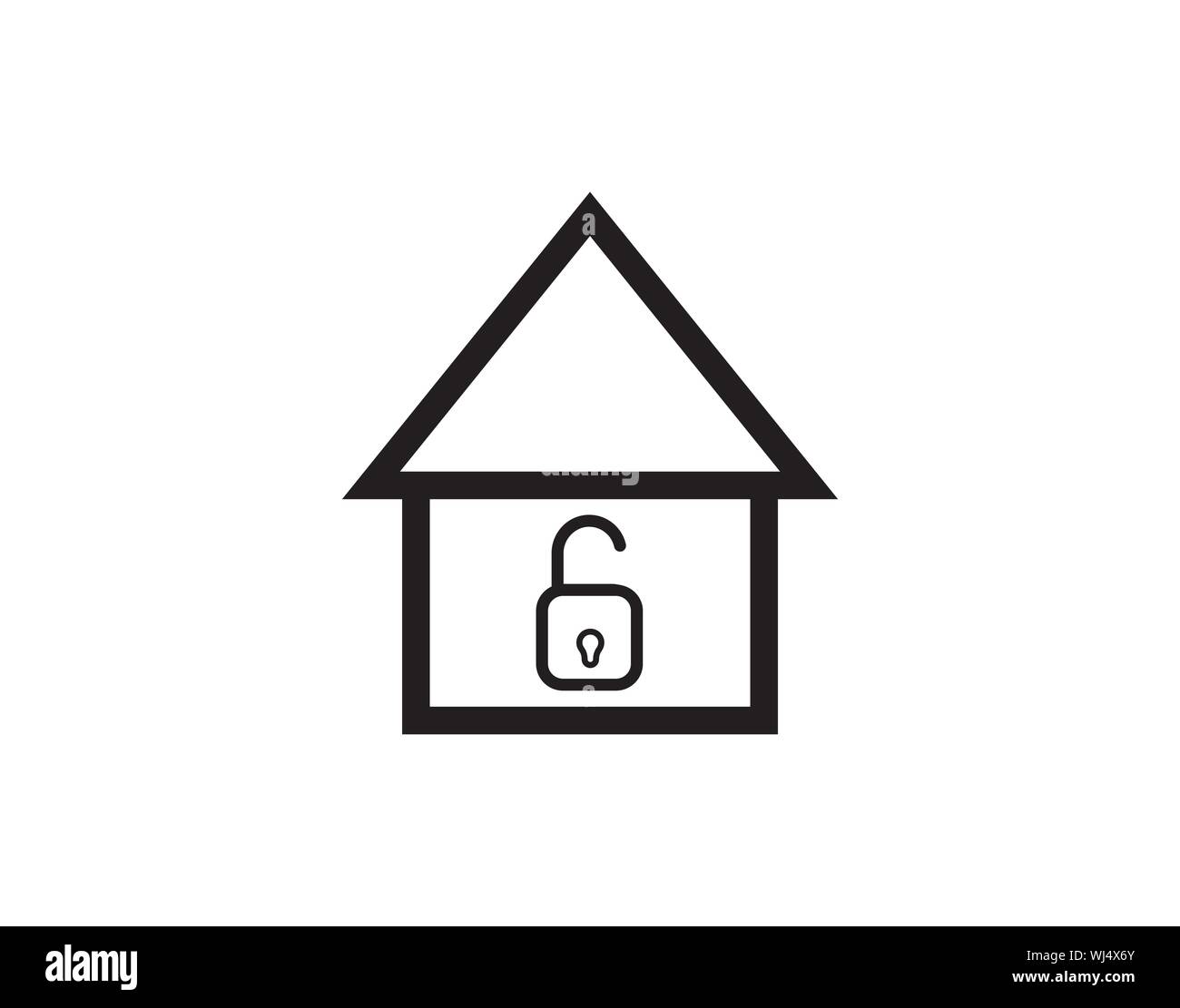 Entsperrter Smart Home-Symbolvektor Stock Vektor