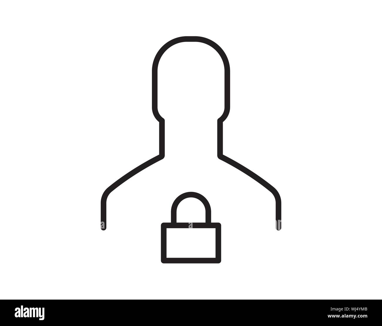 User Login authentifizieren oder Symbol, Vektor. Persönlicher Schutz Symbol. Internet Datenschutz Symbol. Kennwort geschützt. Security Key Pad. Konto. Stock Vektor