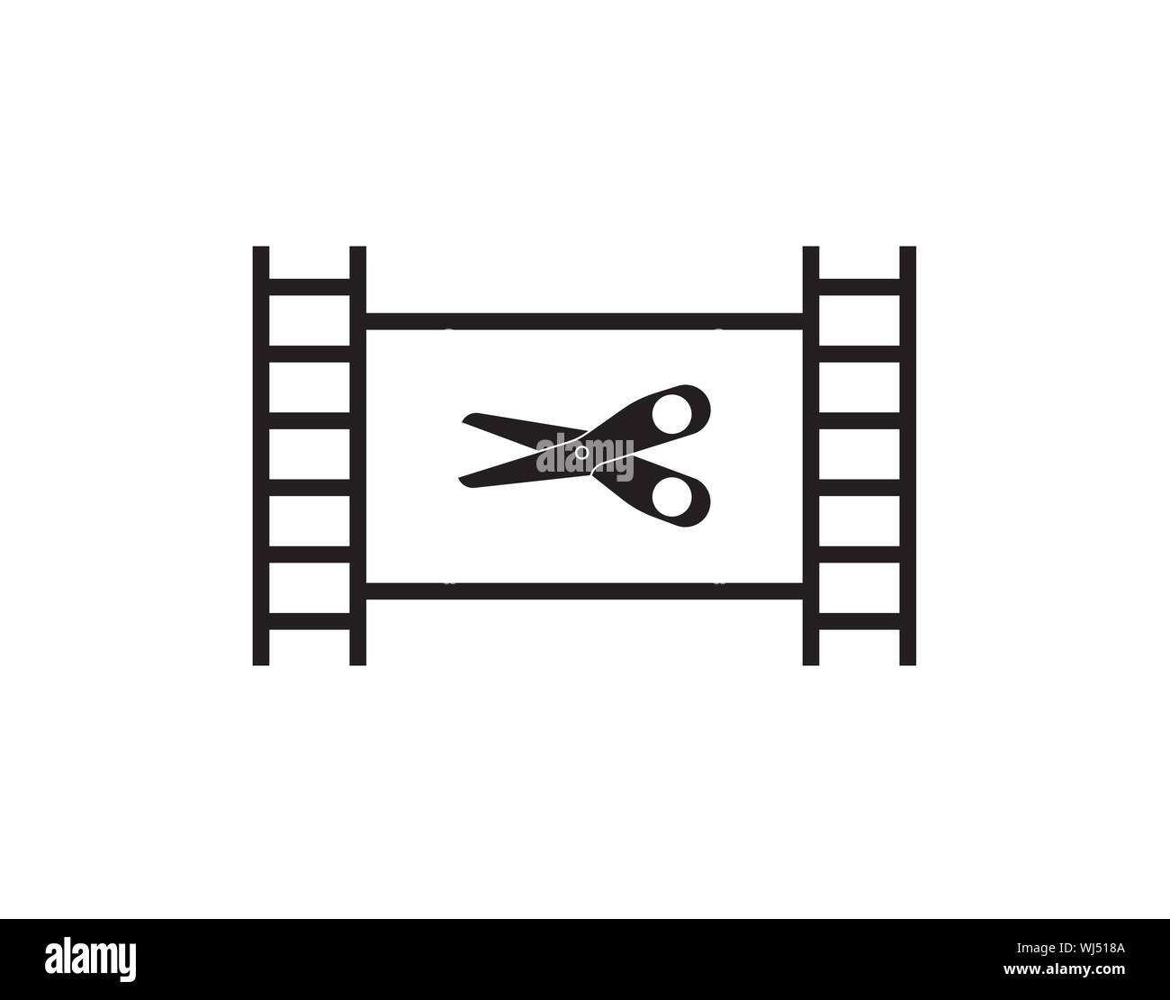 Symbol Für Filmbearbeitung Schere Rahmen Stock Vektor