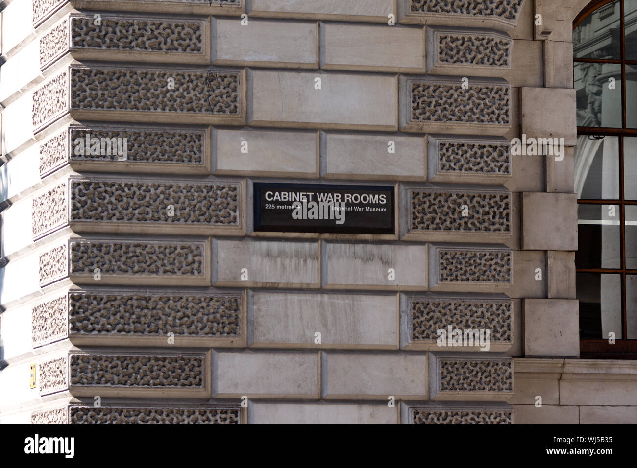 Cabinet War Rooms Beschilderung, Westminster, London, UK Stockfoto