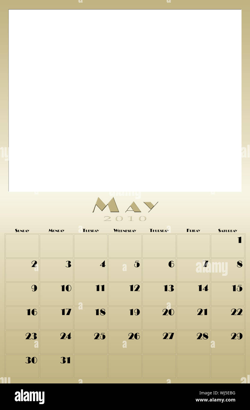 Jeder Monat des Jahres 2010 Kalender Stockfoto