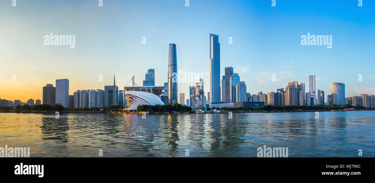 Landschaft des Pearl River Neue Stadt in Guangzhou, China Stockfoto