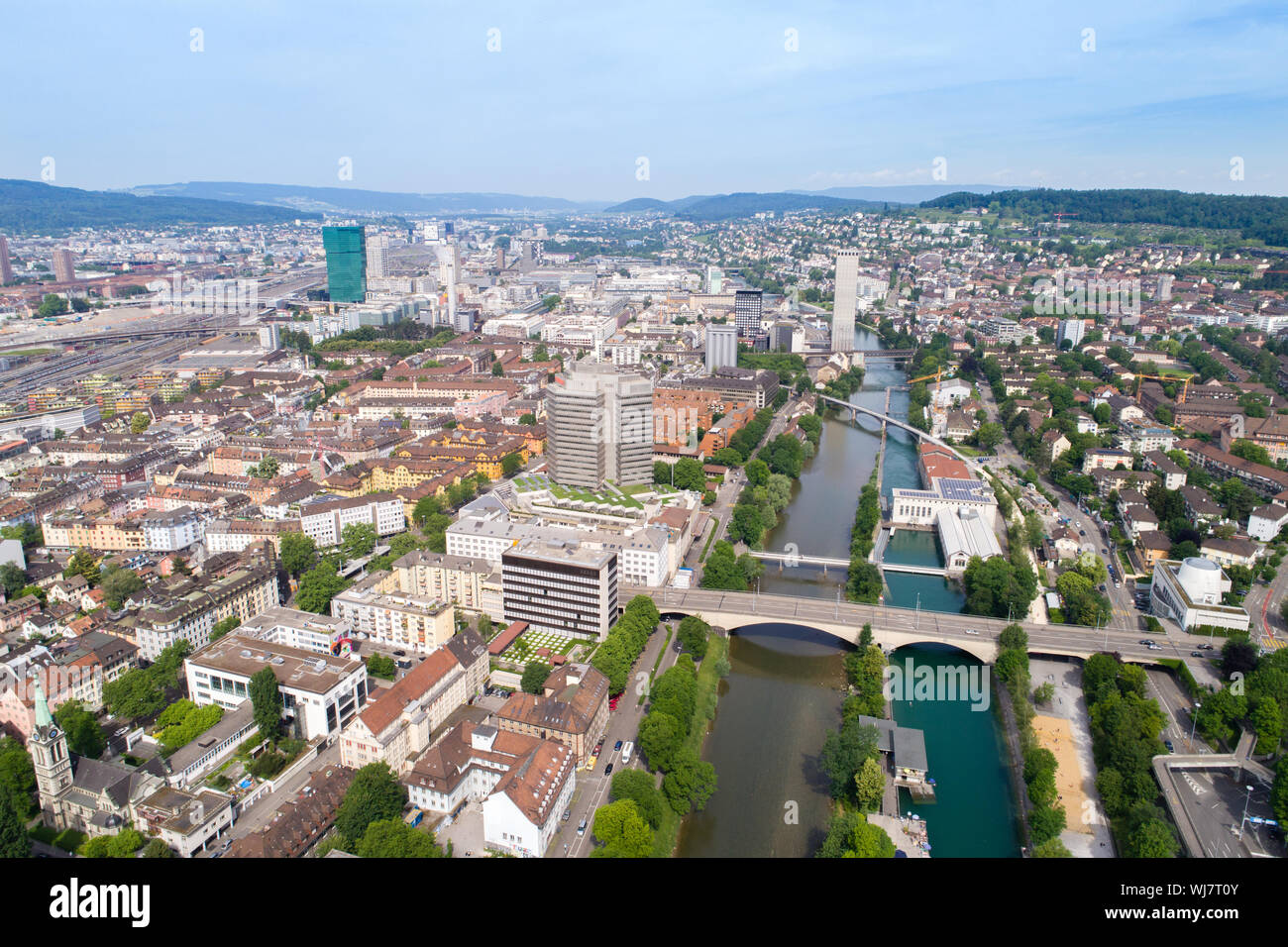 Zürich Luftbild Bezirk 5 Stockfoto