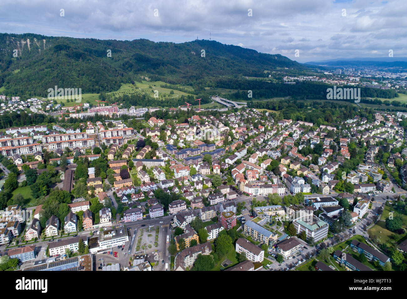 Zürich Bezirk 2 Luftaufnahme Stockfoto