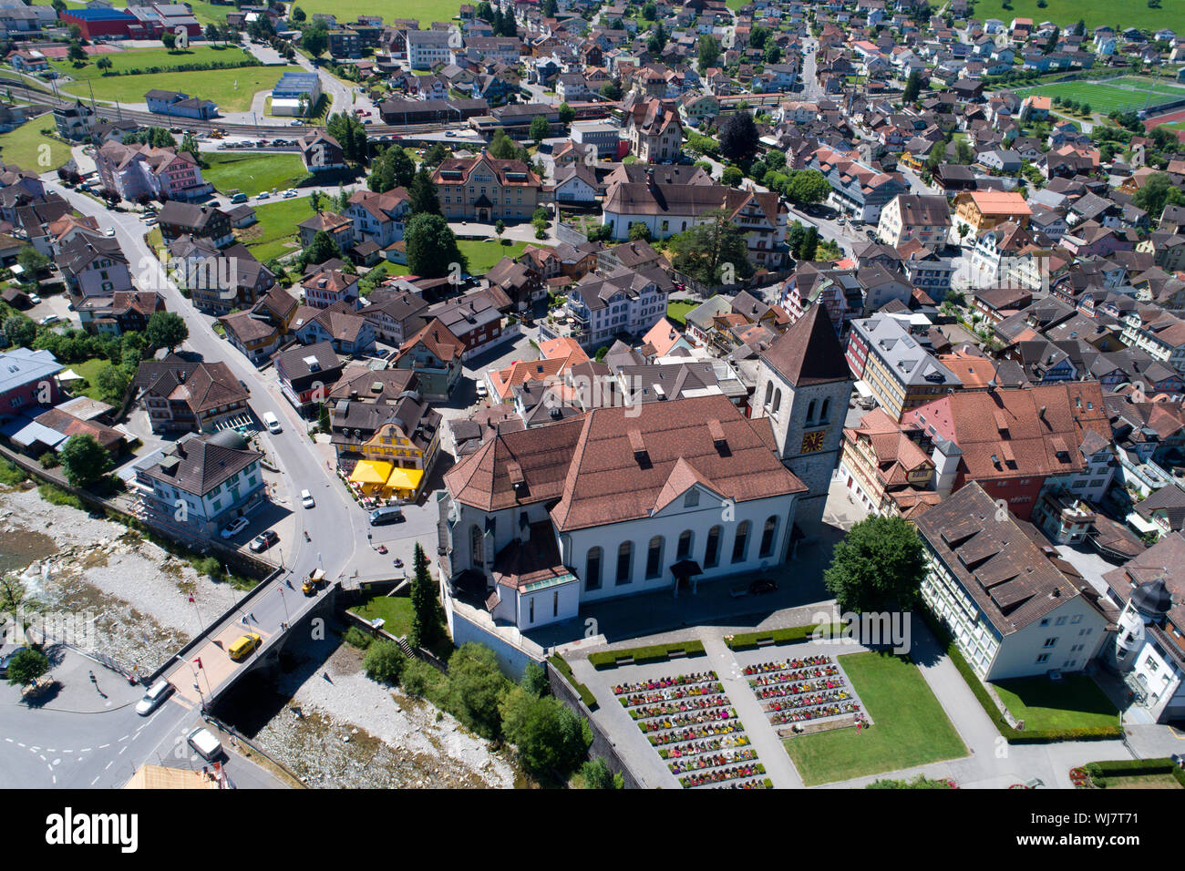 Luftaufnahme Appenzell St. Mauritius Stockfoto