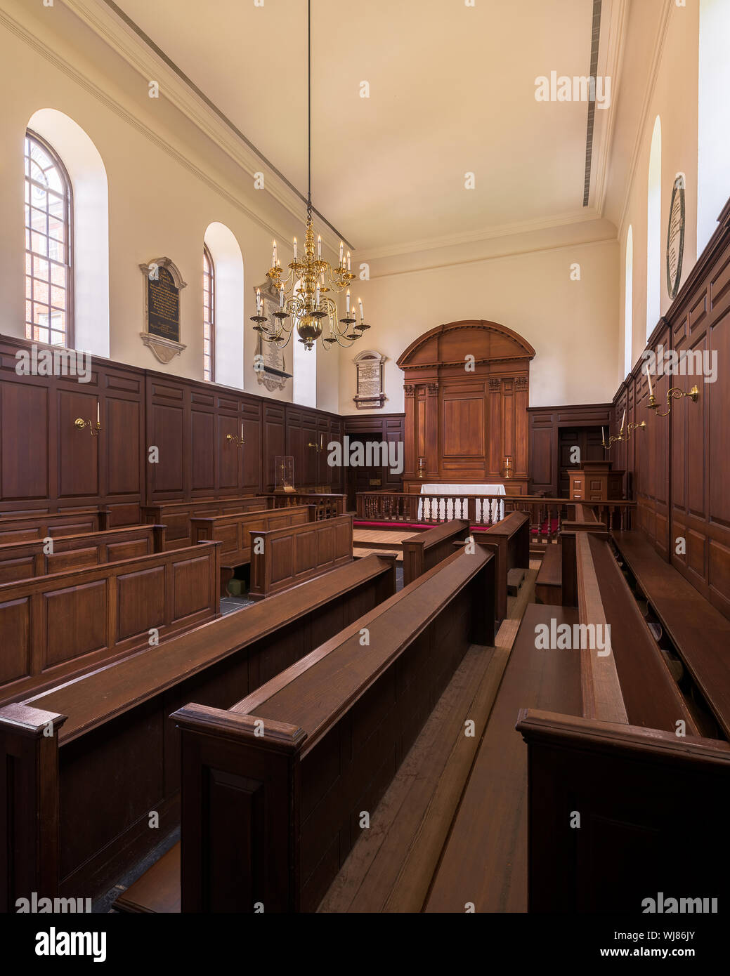 Die Kapelle in der historischen Wren Gebäude auf dem Campus der William and Mary College in Williamsburg, Virginia Stockfoto