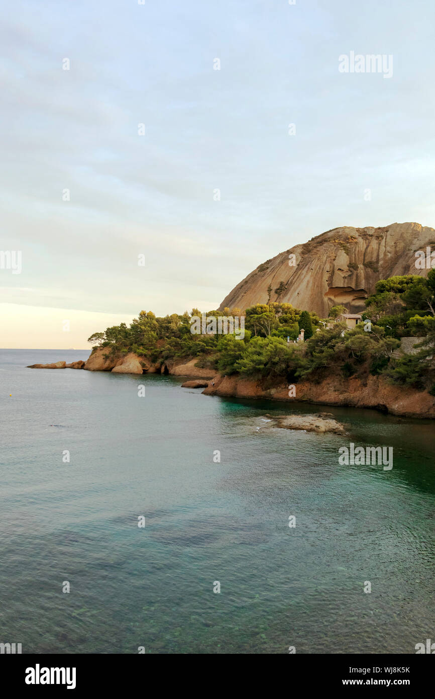Mittelmeer küste in La Ciotat Stadt, Südfrankreich, Französische Riviera, Europa Stockfoto