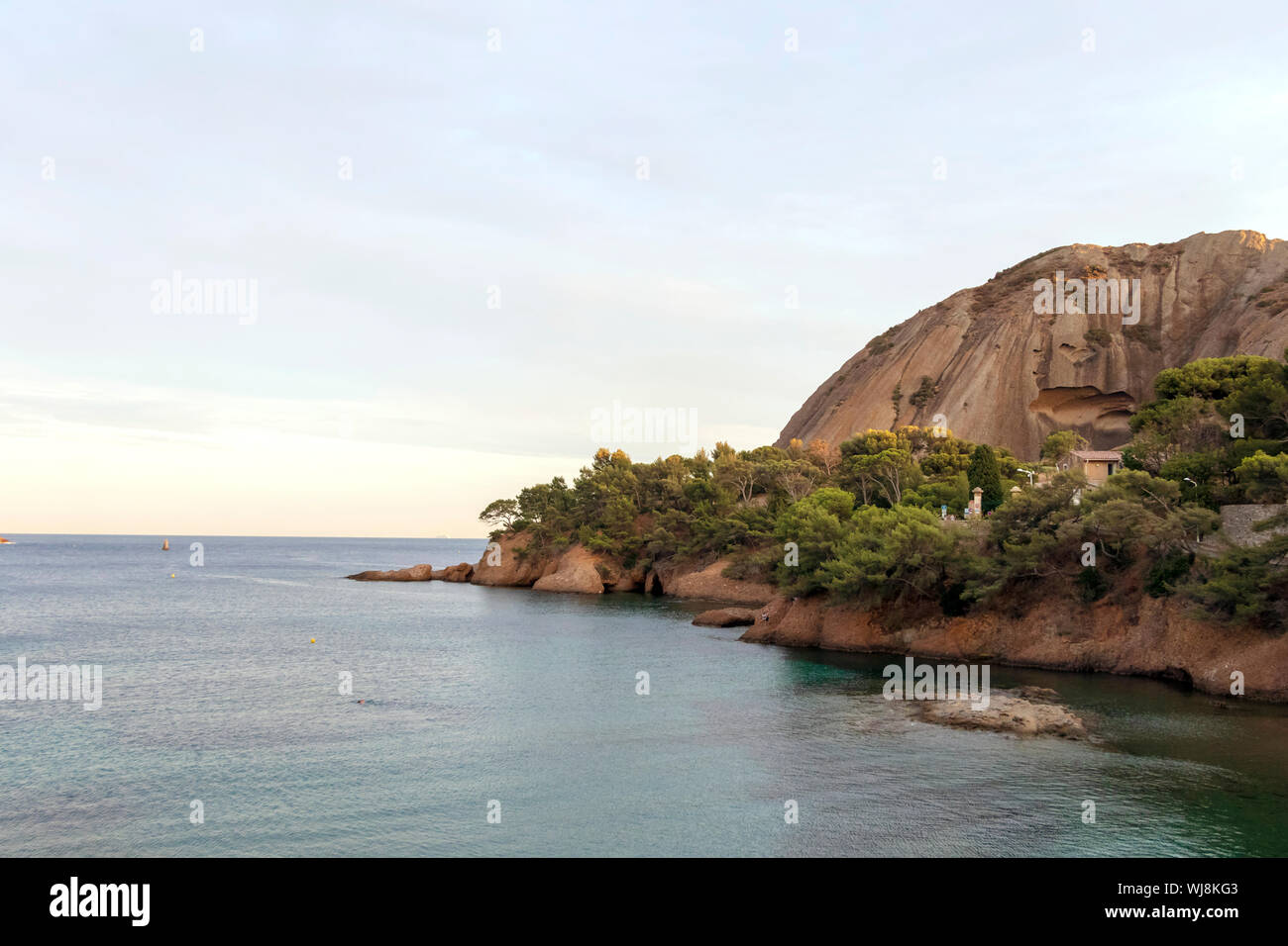 Mittelmeer küste in La Ciotat Stadt, Südfrankreich, Französische Riviera, Europa Stockfoto