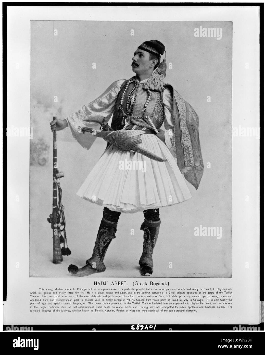 Hadji Abeet. (Griechische Räuber.)/Franklin Co. Ing., Chi. Stockfoto