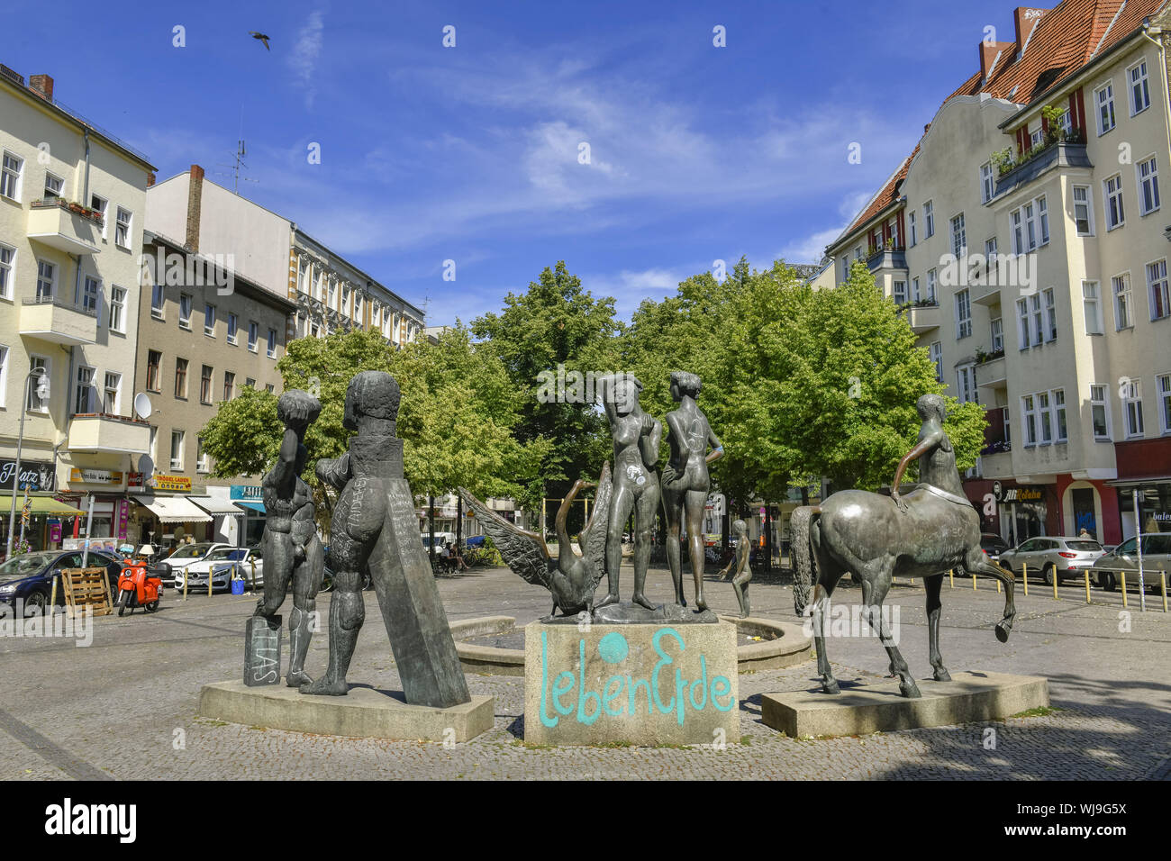 Anzeigen, Berlin, Berlin-neukölln, Berlin-Neukölln, gut, Deutschland, imaginäre Theater, imaginäre Theater, Karl Marx Platz, Karl Marx, Neukölln, N Stockfoto