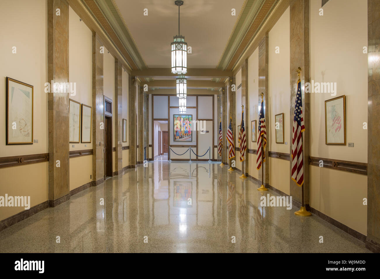 Flur. Die L. Richardson Preyer Federal Building und Court House in Greensboro, North Carolina Stockfoto