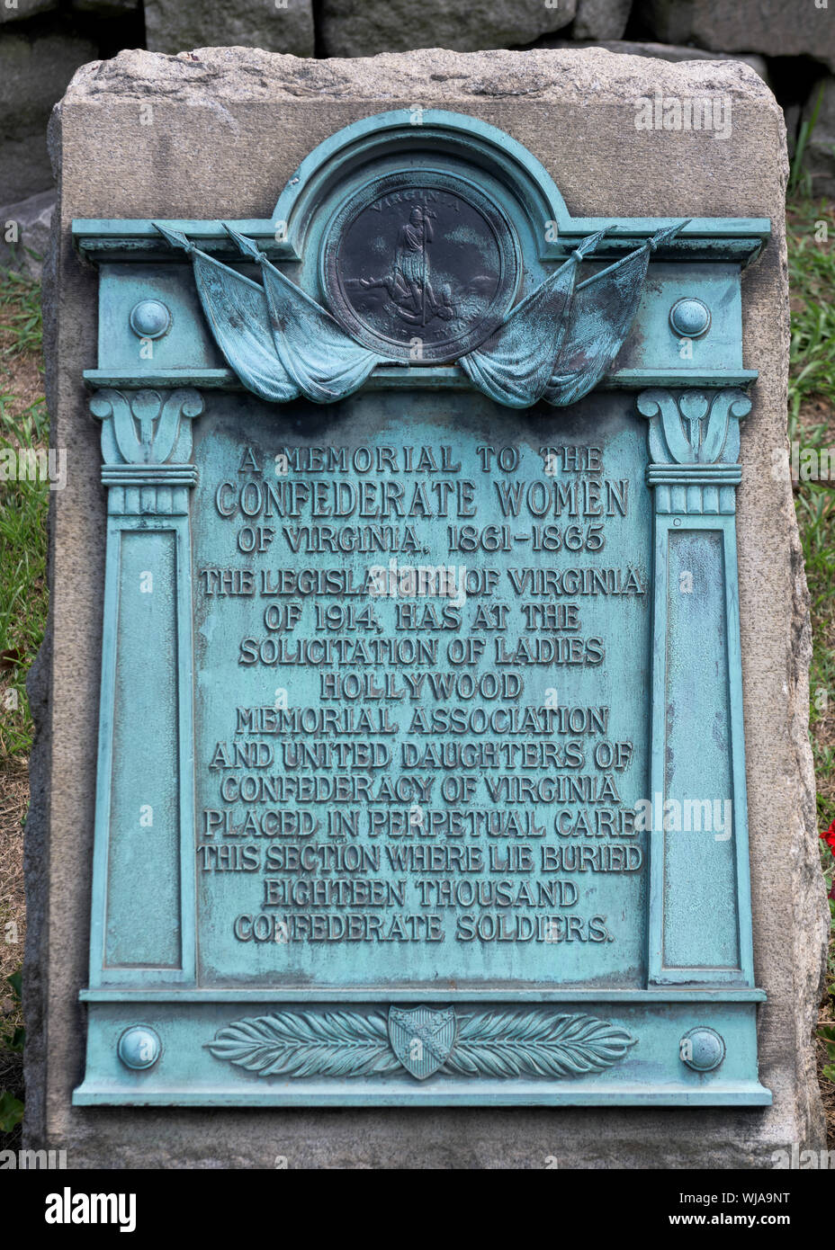 Denkmal für die Konföderierten Krieg im Hollywood Cemetery in Richmond, Virginia tot Stockfoto