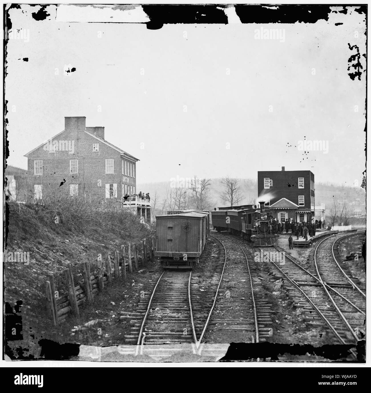 Hannover Junction, Pa Personenzug im Depot Abstract: Ausgewählte Bürgerkrieg Fotografien, 1861-1865 Stockfoto