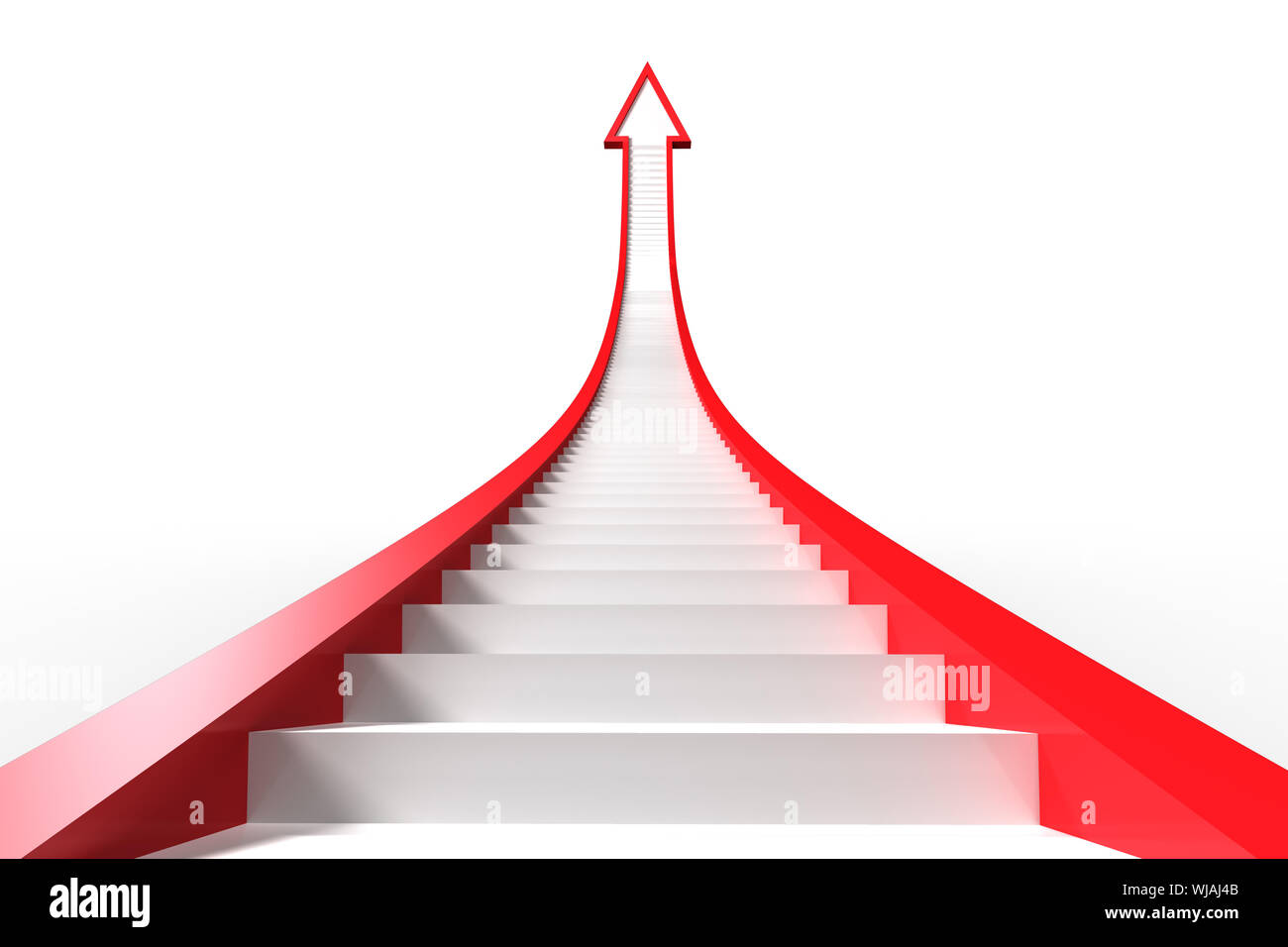 Roter Pfeil mit Steps-Grafik Stockfoto