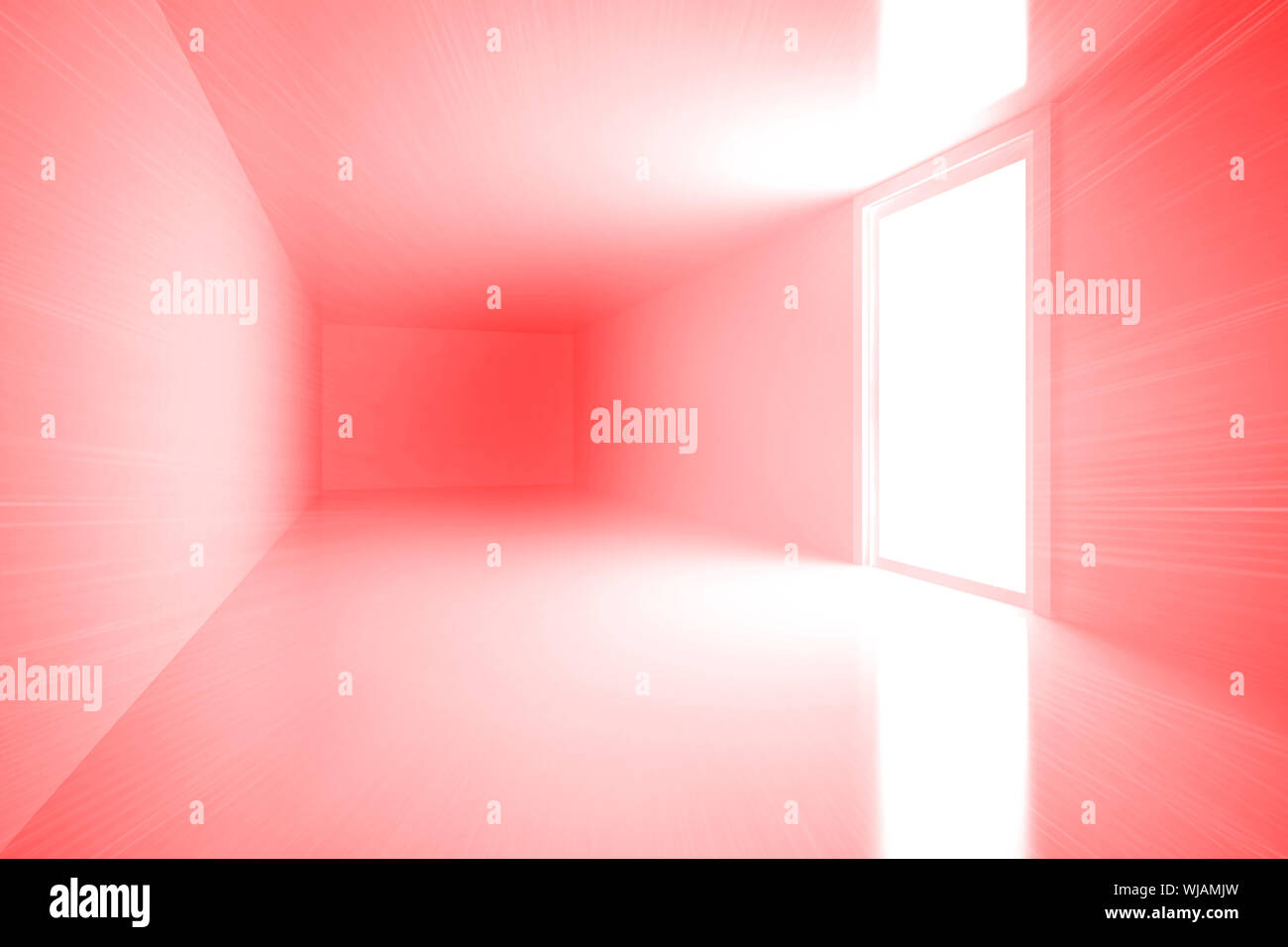 Leuchtend rotes Zimmer Stockfoto