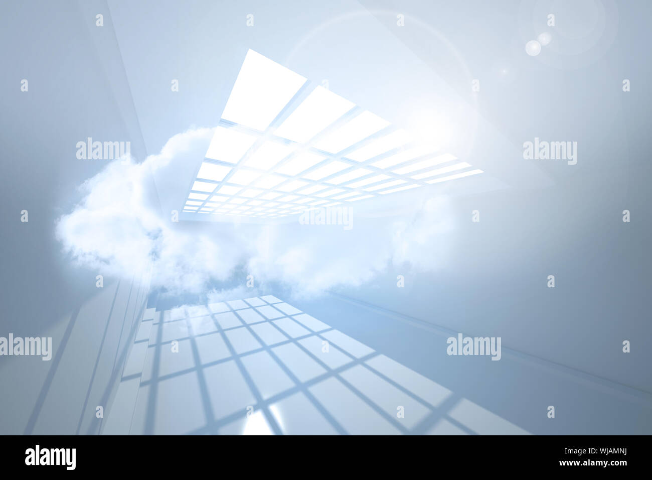 Zimmer mit holographischen Wolke Stockfoto