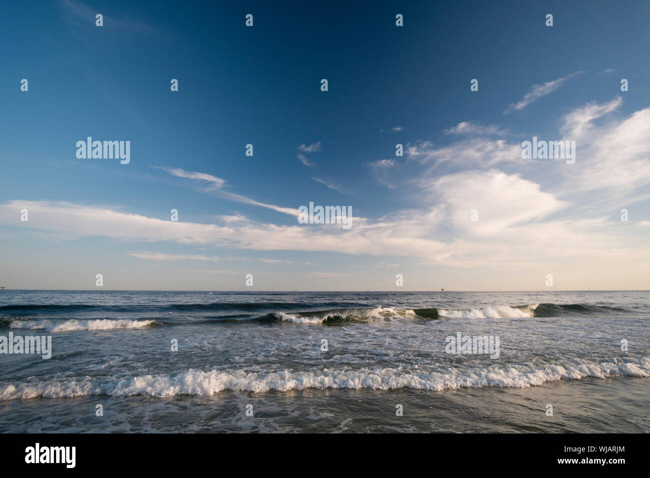 Golf von Mexiko von dem Fort Morgan Halbinsel in der Nähe von Gulf Shores, Alabama Stockfoto