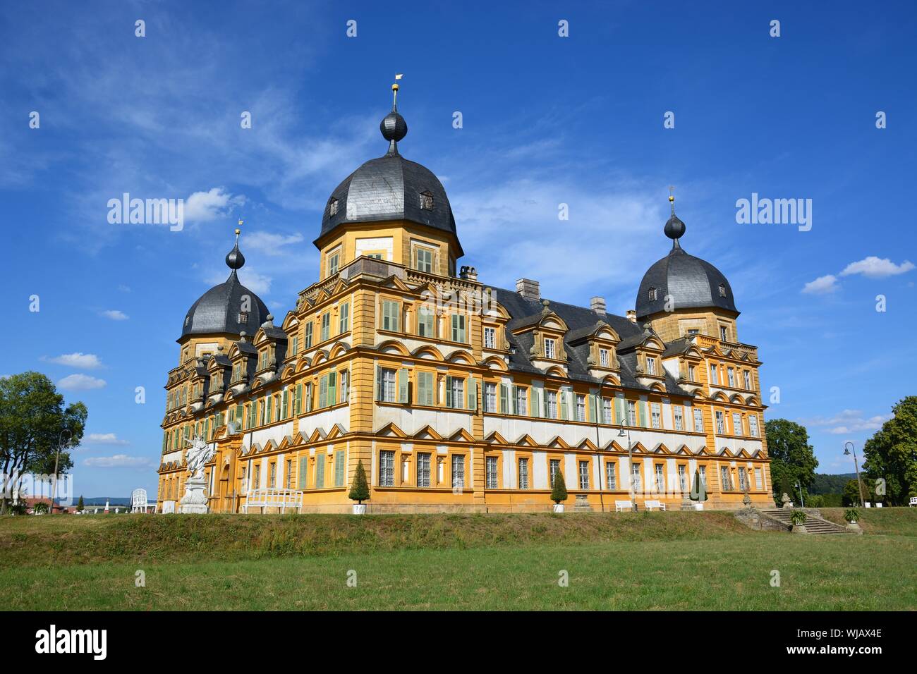 Bamberg, Deutschland - Ausblick auf die barocke Schloss Schloss Seehof in der Nähe der historischen Altstadt von Bamberg, Bayern, der Region Oberfranken, Deutschland Stockfoto